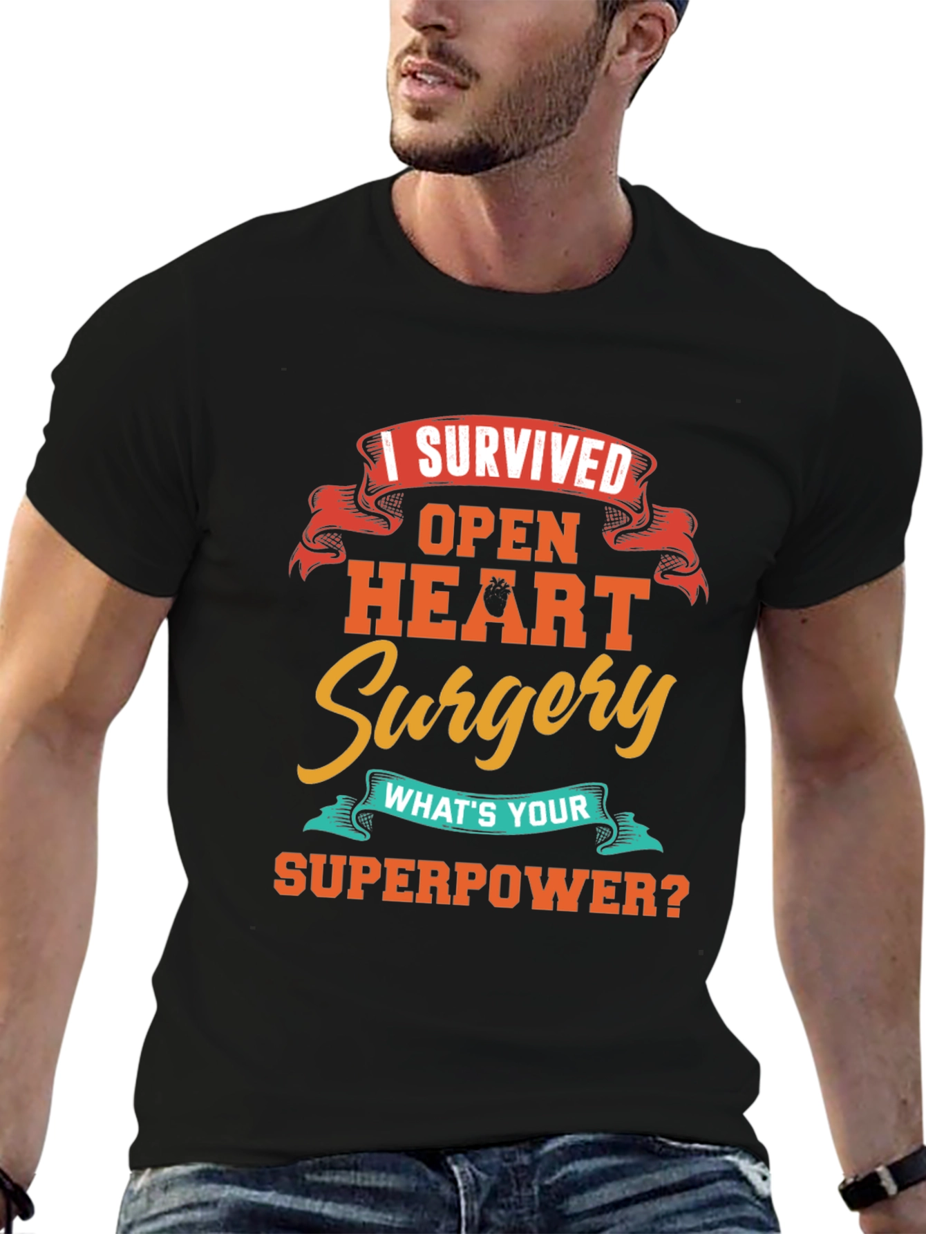 Open Heart Surgery Survivor Graphic T-Shirt