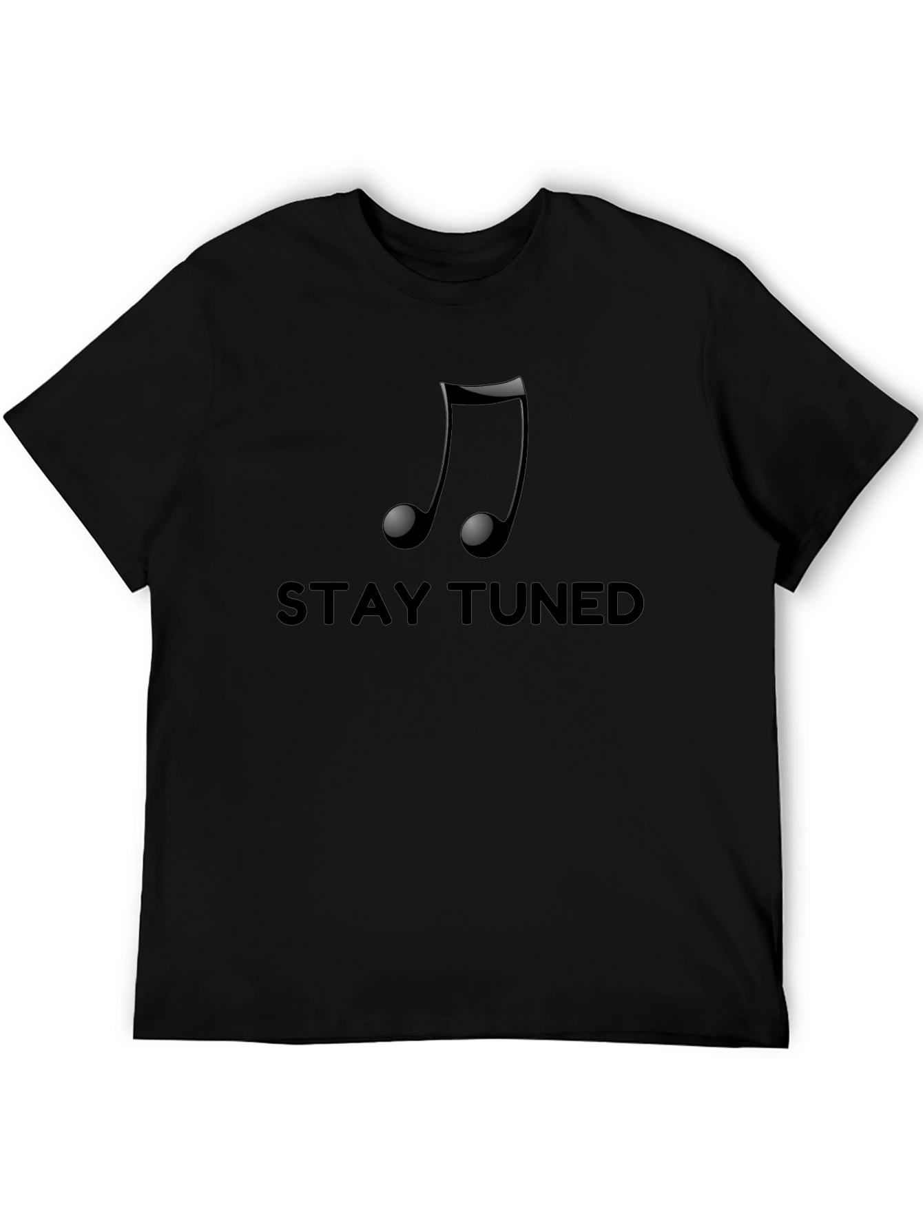 Stay Tuned Music Note Black T-Shirt