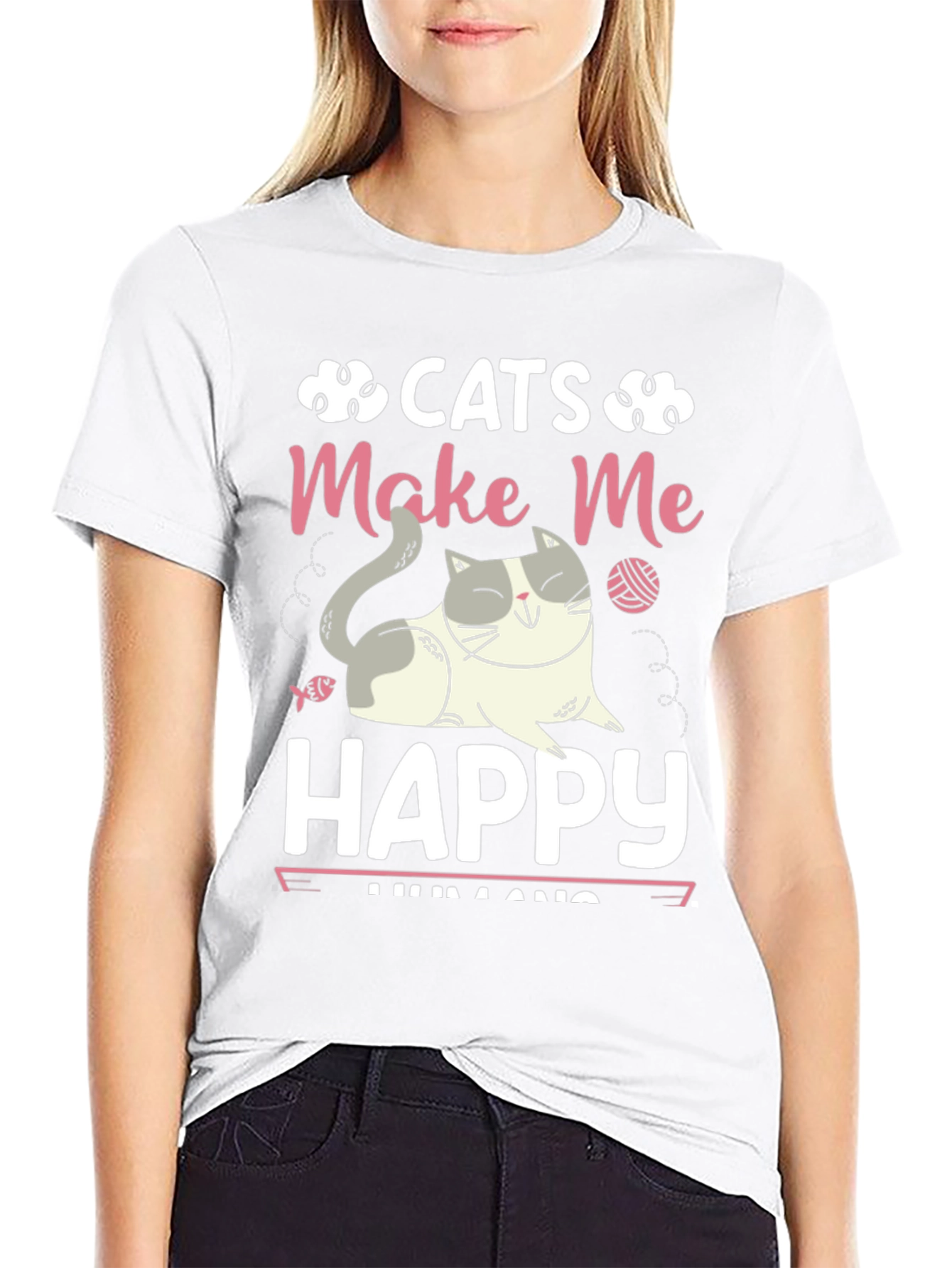 Cats Make Me Happy Graphic T-Shirt