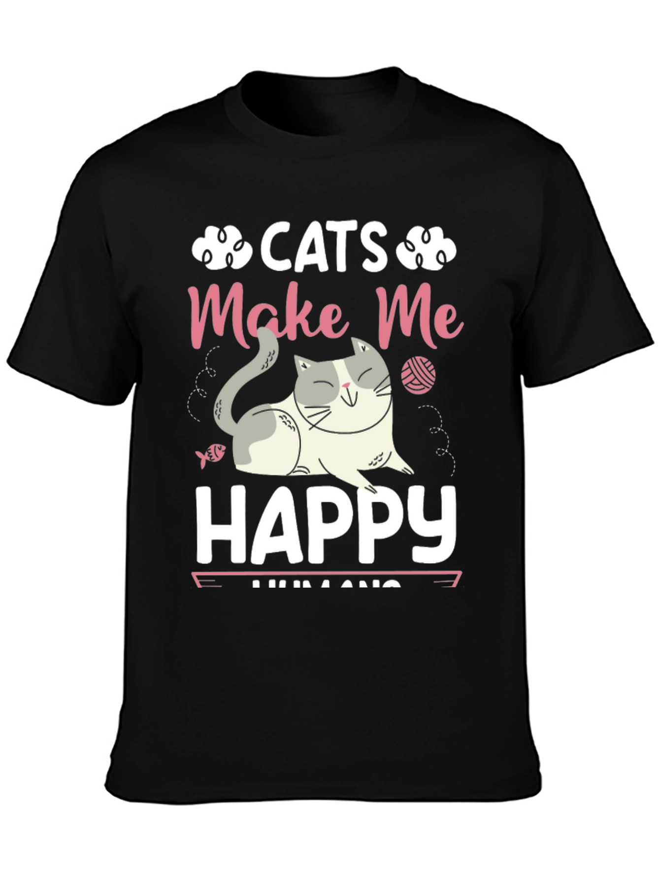 Cats Make Me Happy Graphic T-Shirt