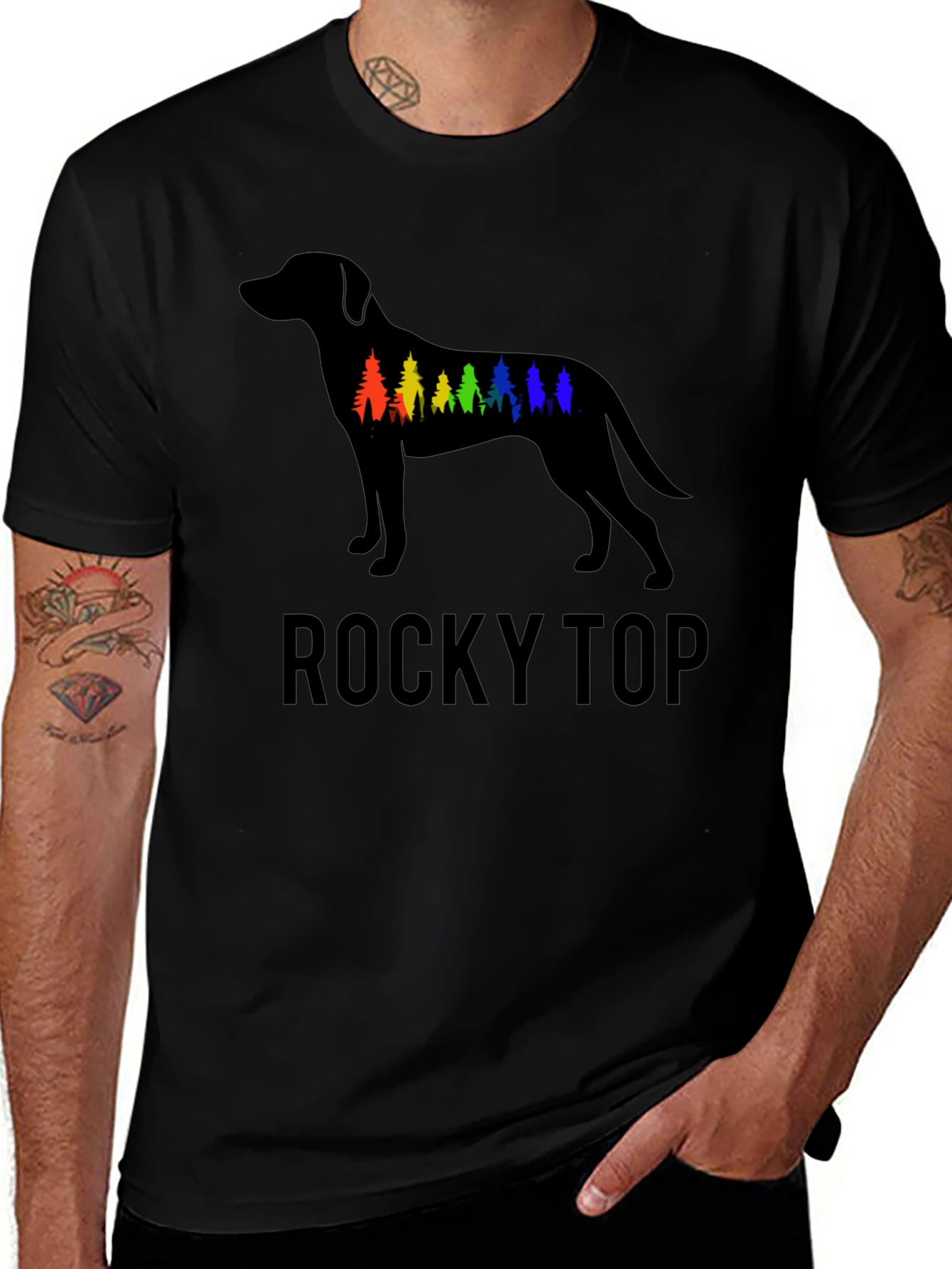 Rocky Top Dog Silhouette Graphic T-Shirt