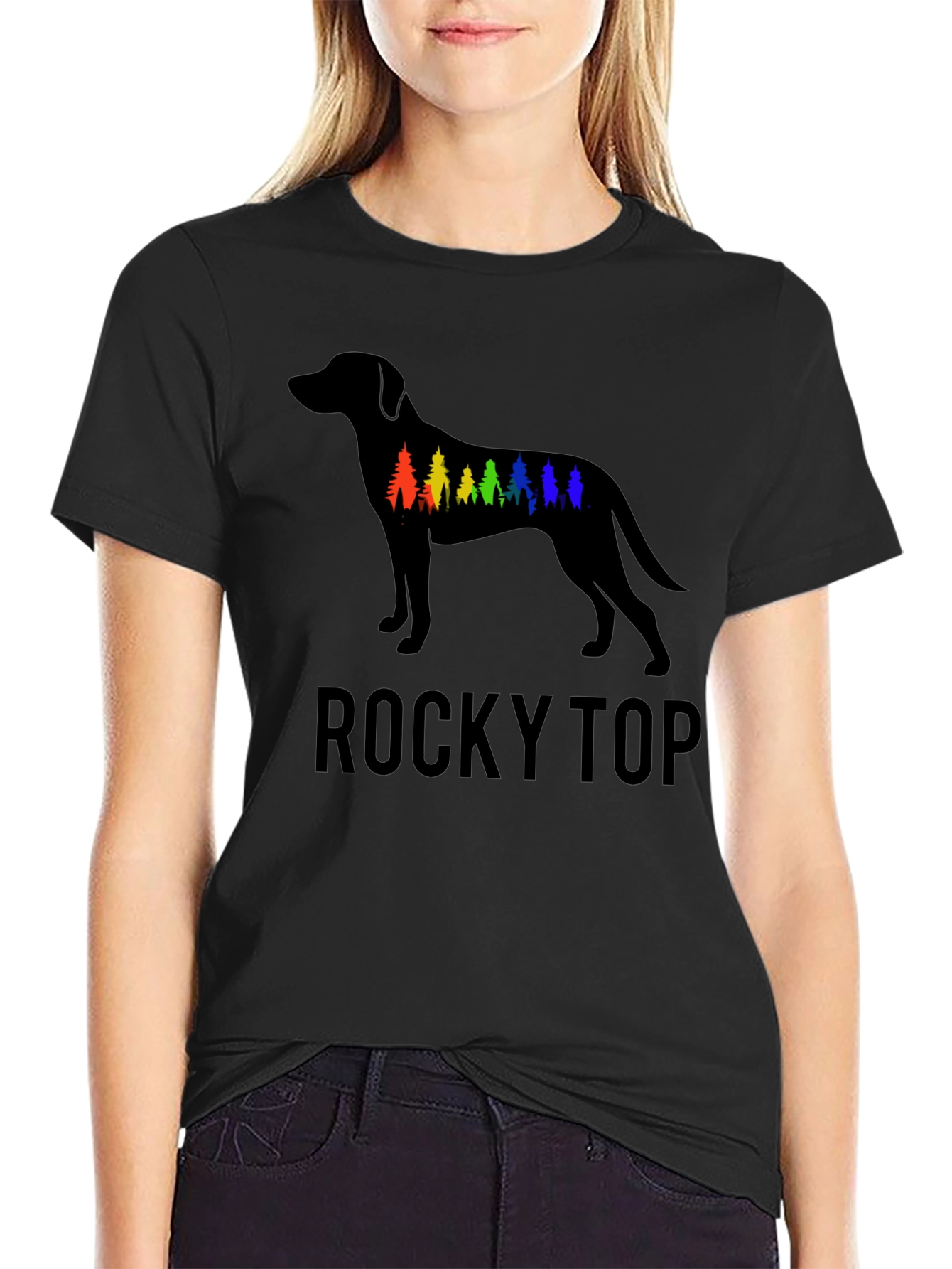 Rocky Top Dog Silhouette Graphic T-Shirt