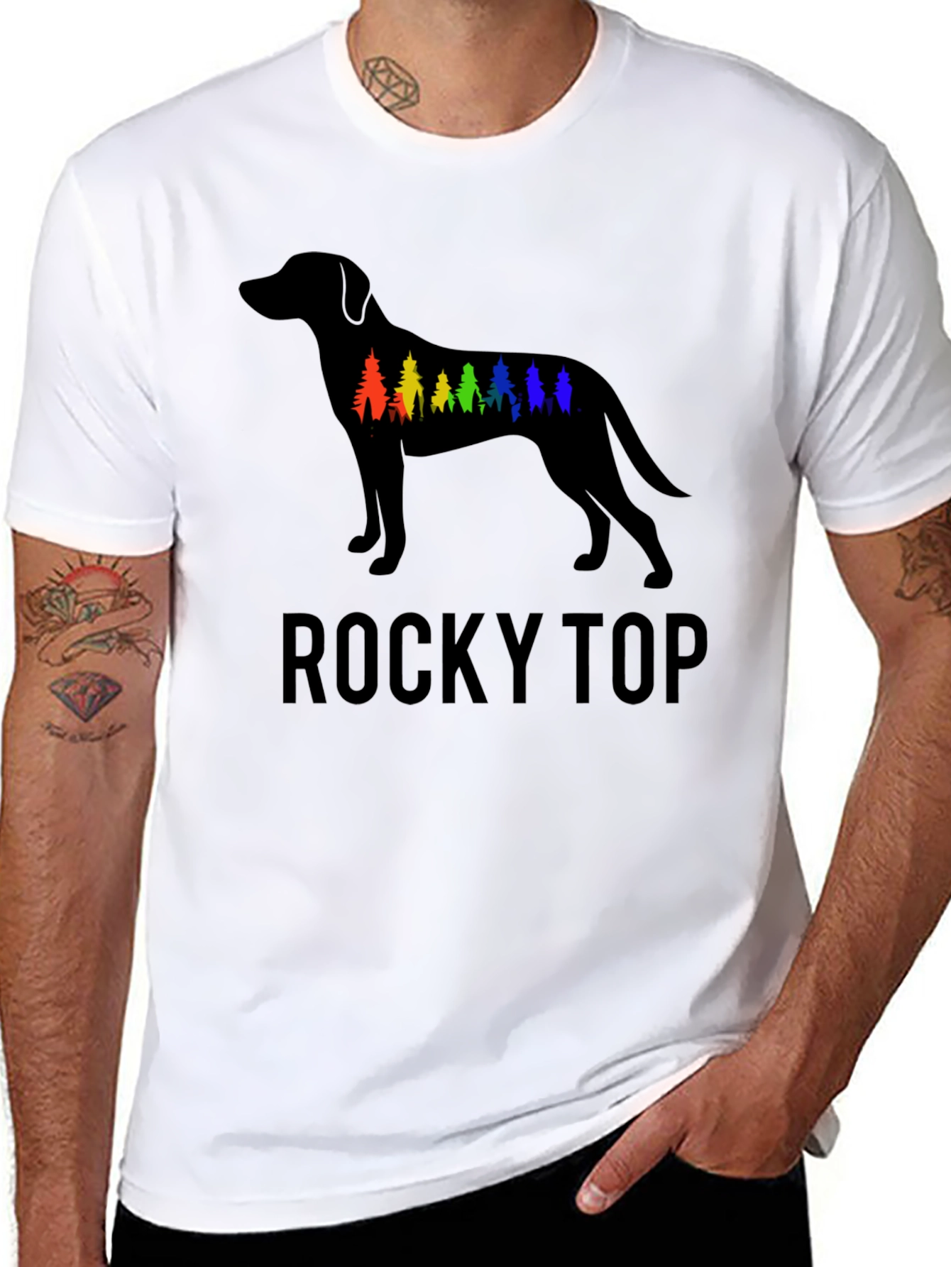 Rocky Top Dog Silhouette Graphic T-Shirt