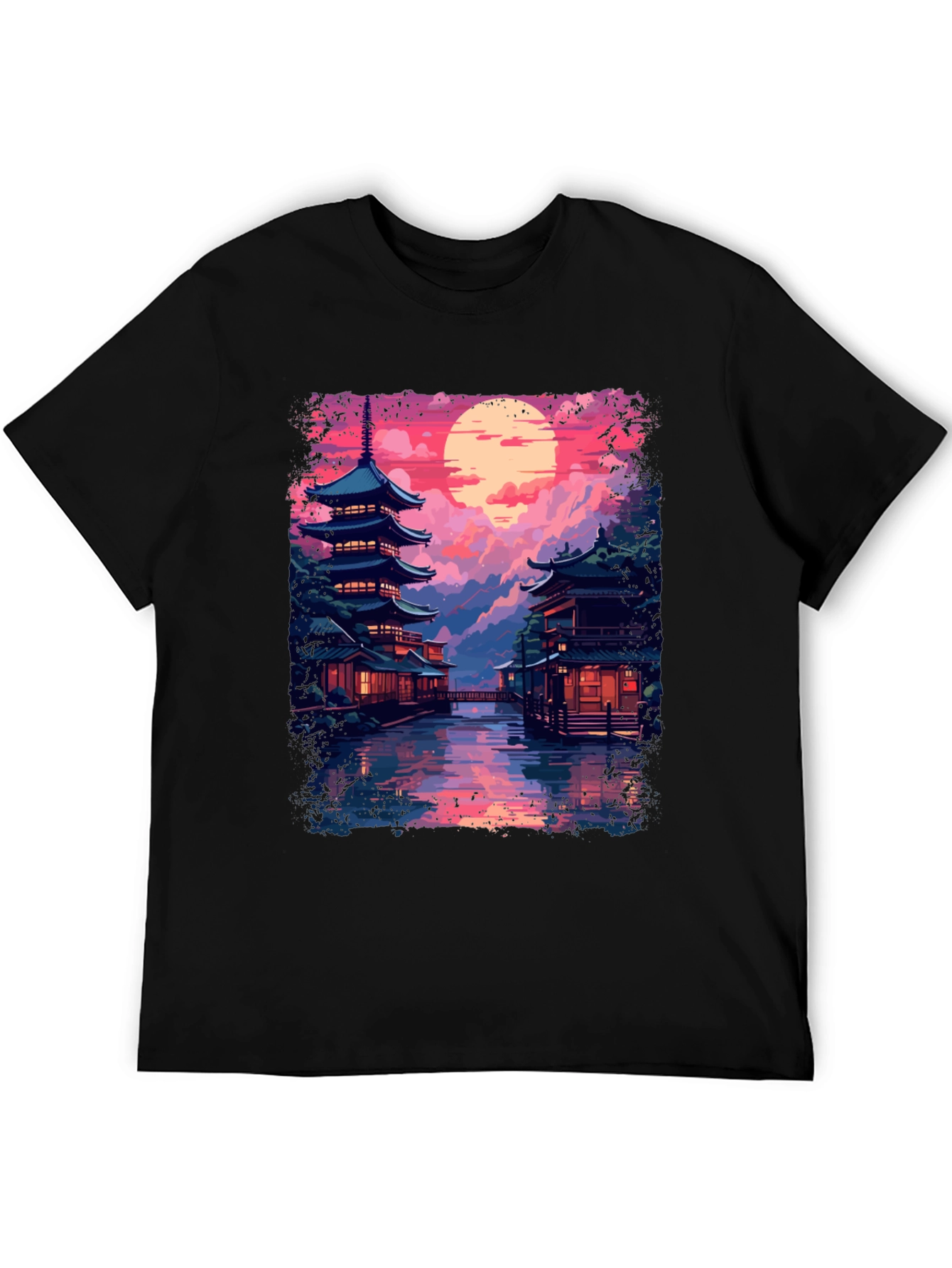 Japanese Sunset Temple T-Shirt