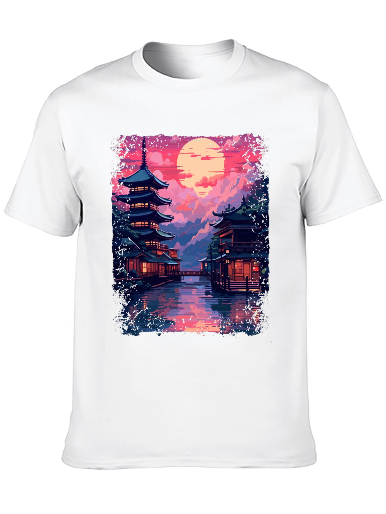 Japanese Sunset Temple T-Shirt