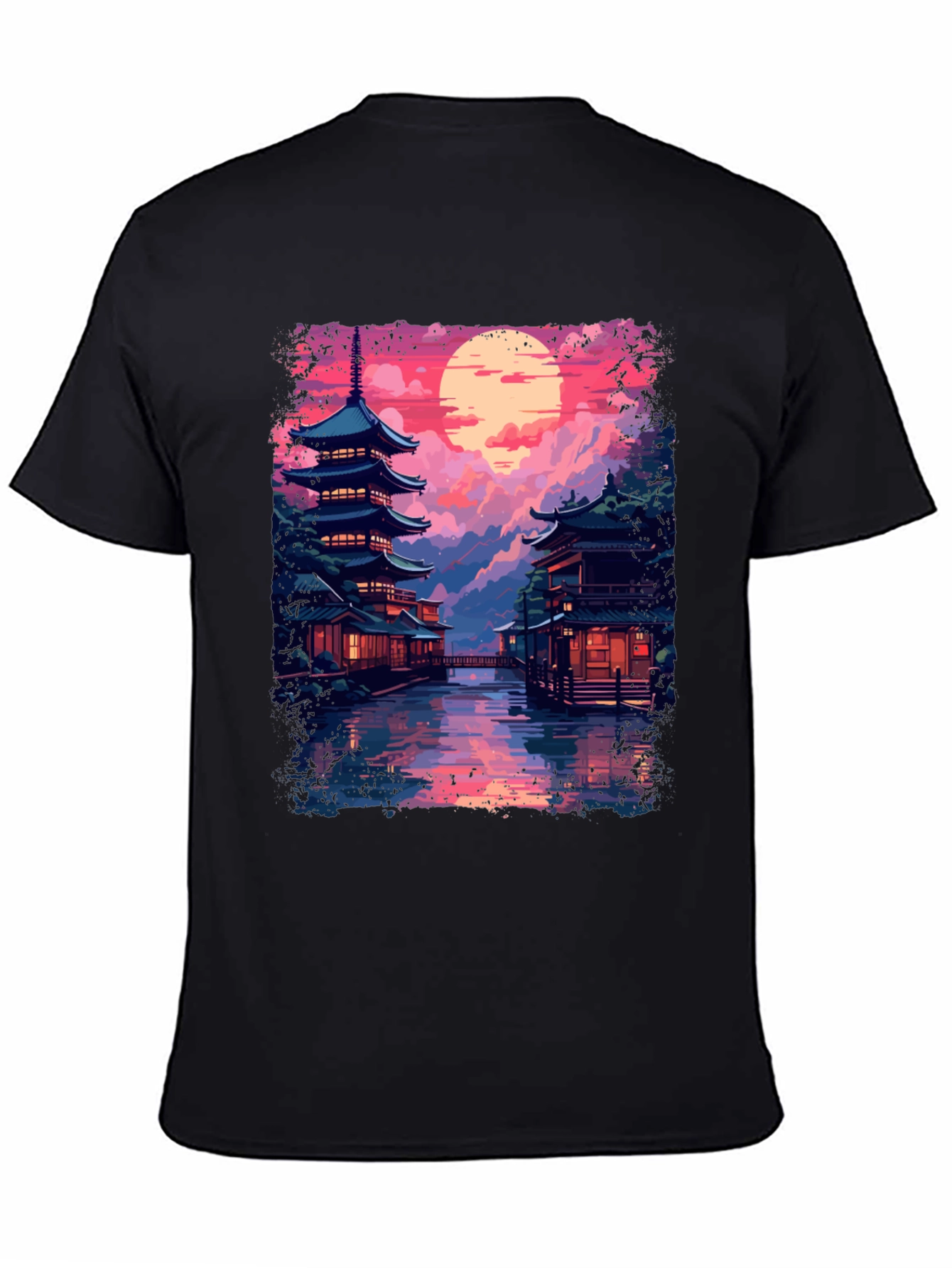Japanese Sunset Temple T-Shirt
