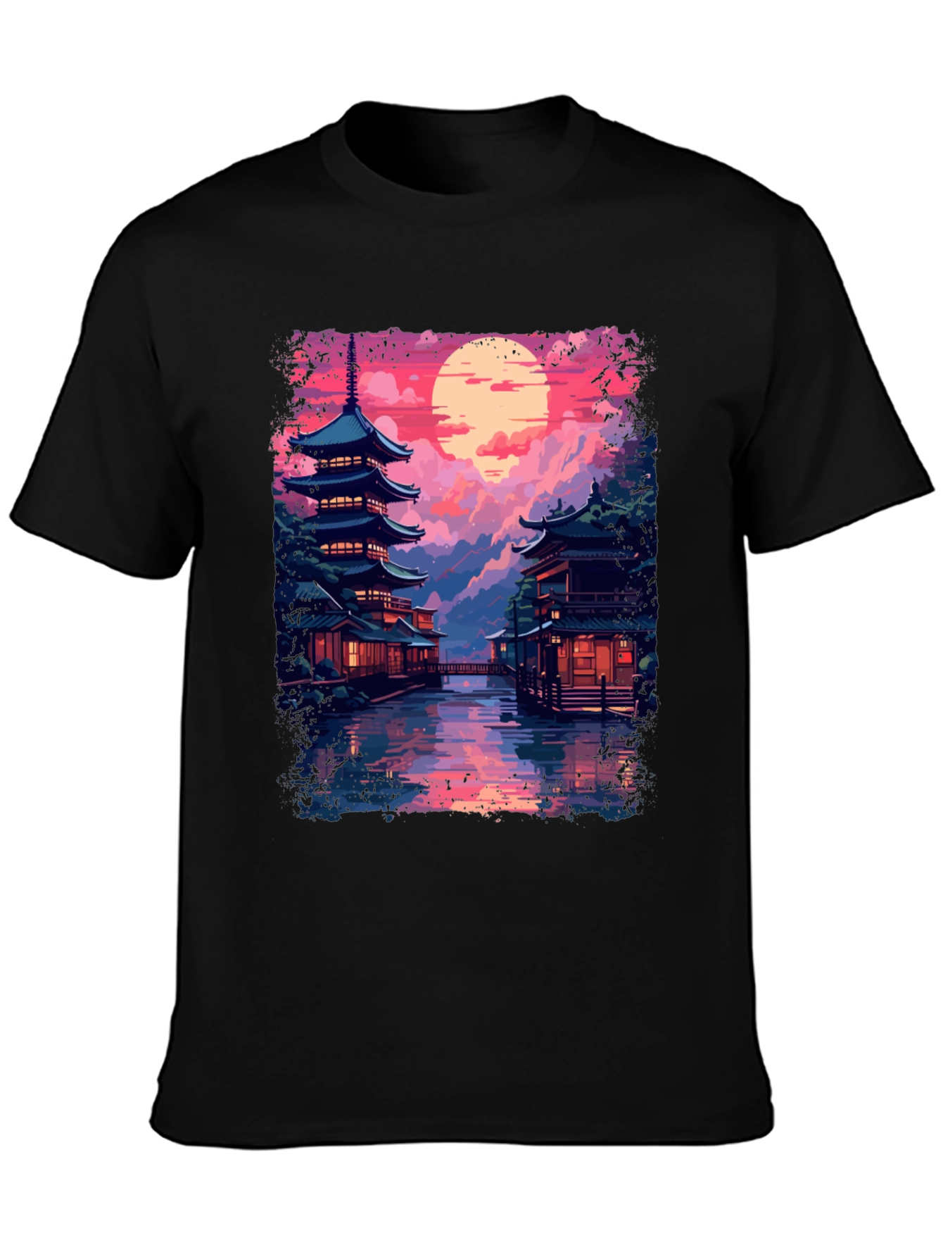 Japanese Sunset Temple T-Shirt