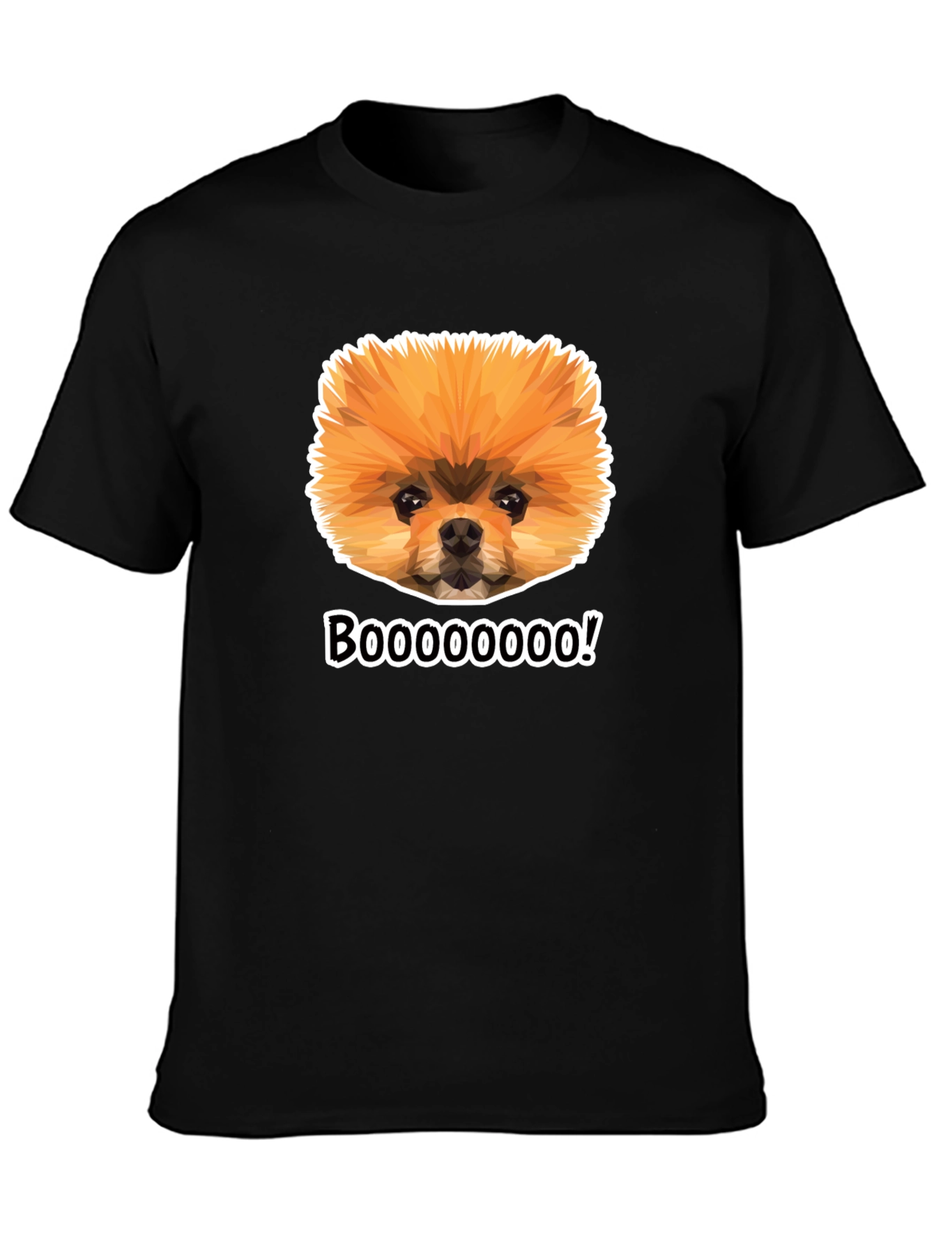 Boo Pomeranian Graphic Tee - Black Cotton Shirt