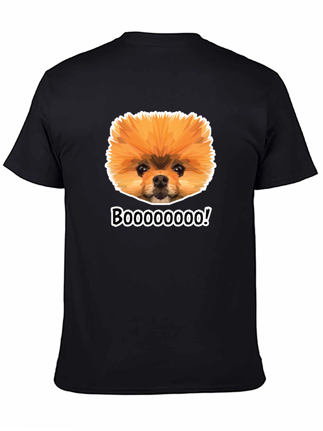 Boo Pomeranian Graphic Tee - Black Cotton Shirt