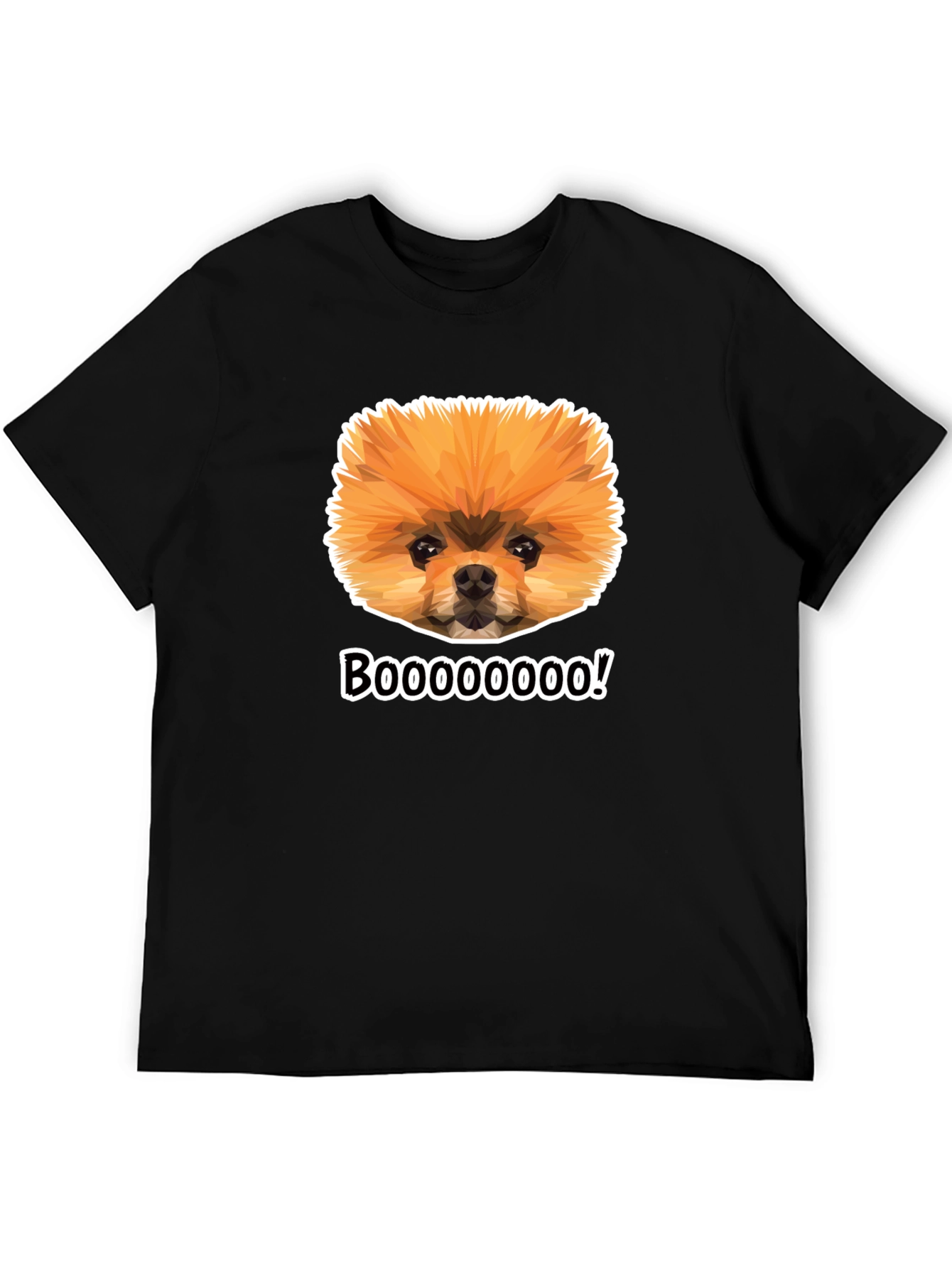 Boo Pomeranian Graphic Tee - Black Cotton Shirt