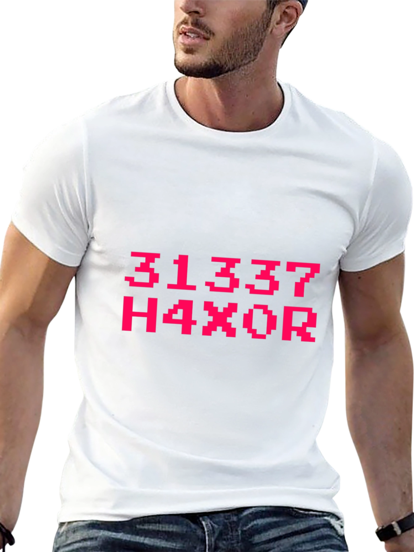 Leetspeak H4X0R Graphic Tee - Black