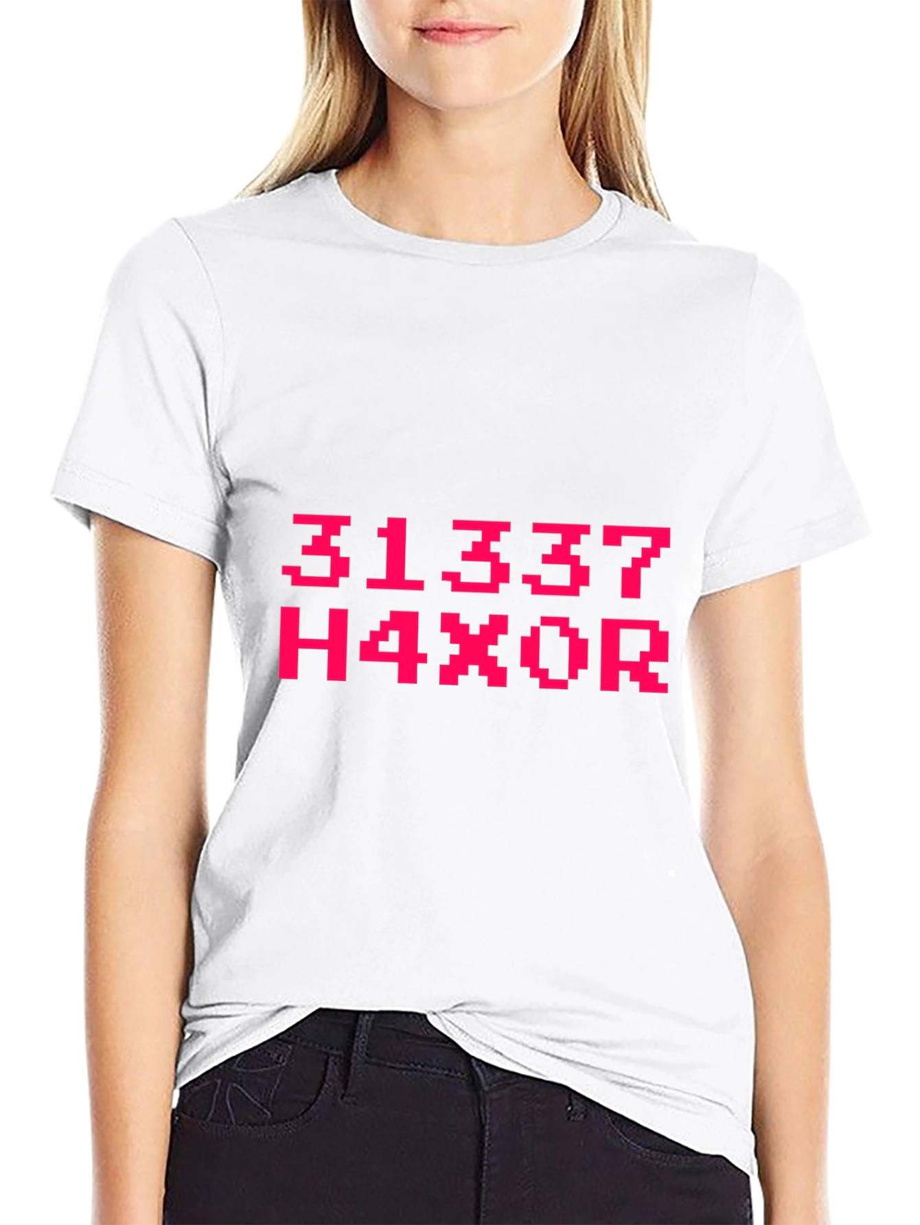 Leetspeak H4X0R Graphic Tee - Black