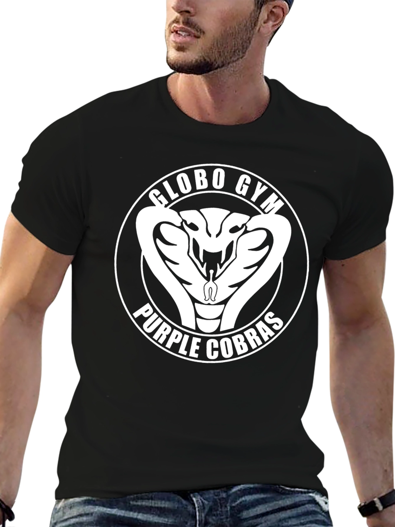Globo Gym Purple Cobras Black T-Shirt