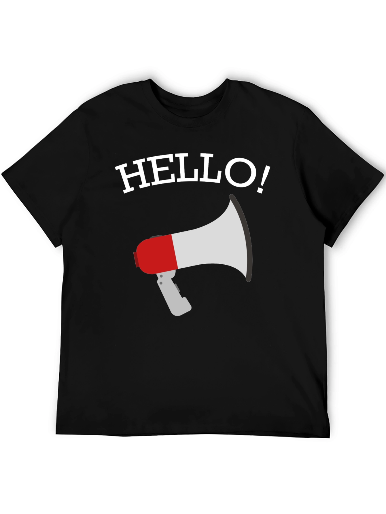 Hello Megaphone Graphic Tee - Mens Black T-Shirt