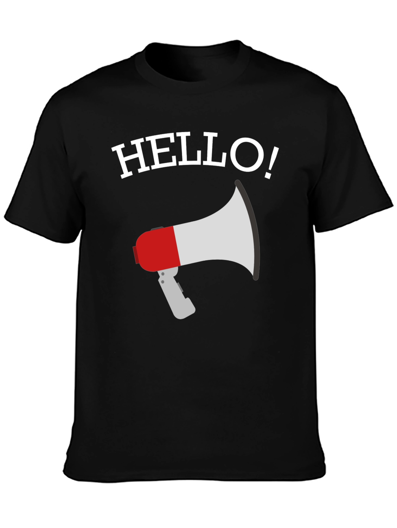 Hello Megaphone Graphic Tee - Mens Black T-Shirt