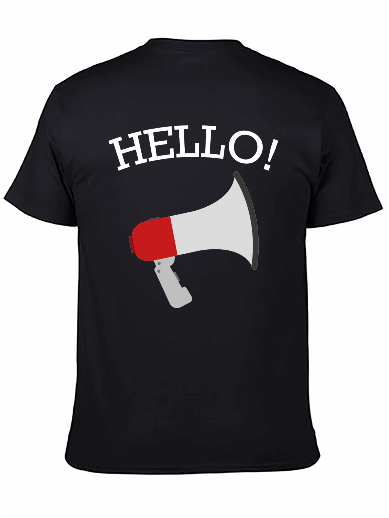 Hello Megaphone Graphic Tee - Mens Black T-Shirt