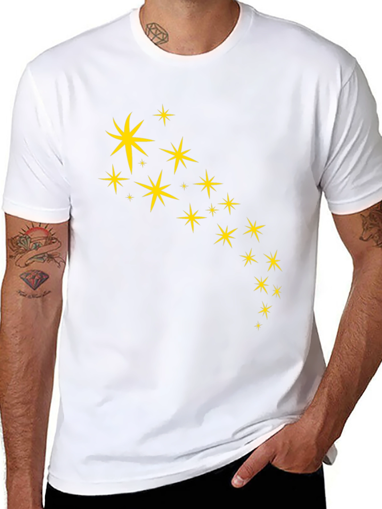 Black Tee with Star Design