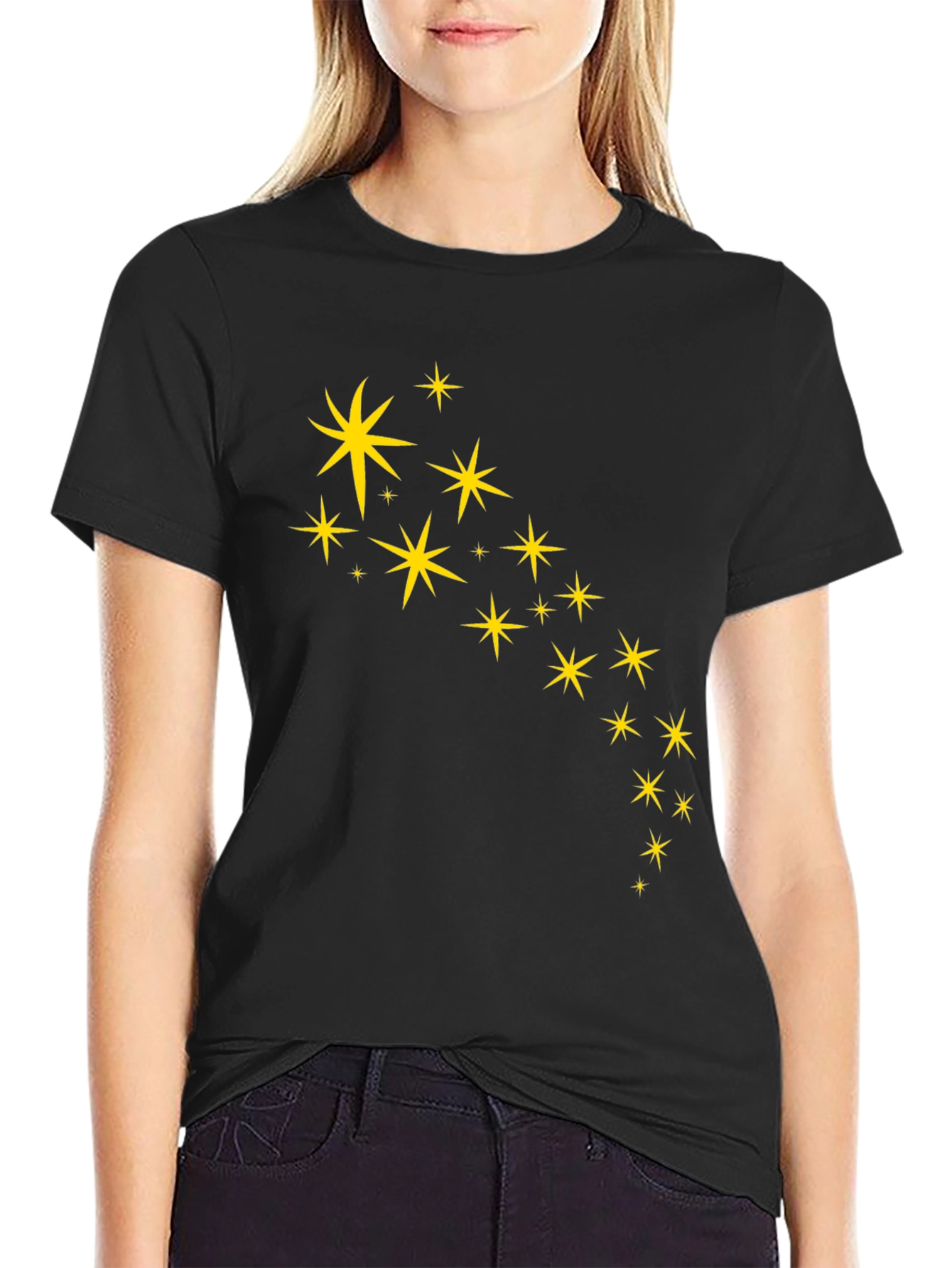 Black Tee with Star Design