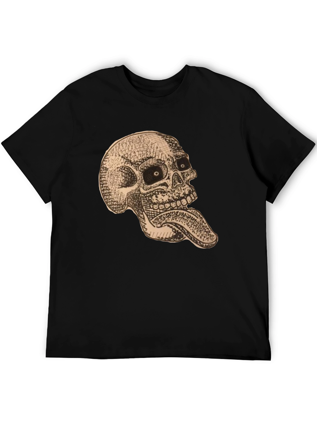 Skull & Tongue Graphic Tee - Mens Black T-Shirt