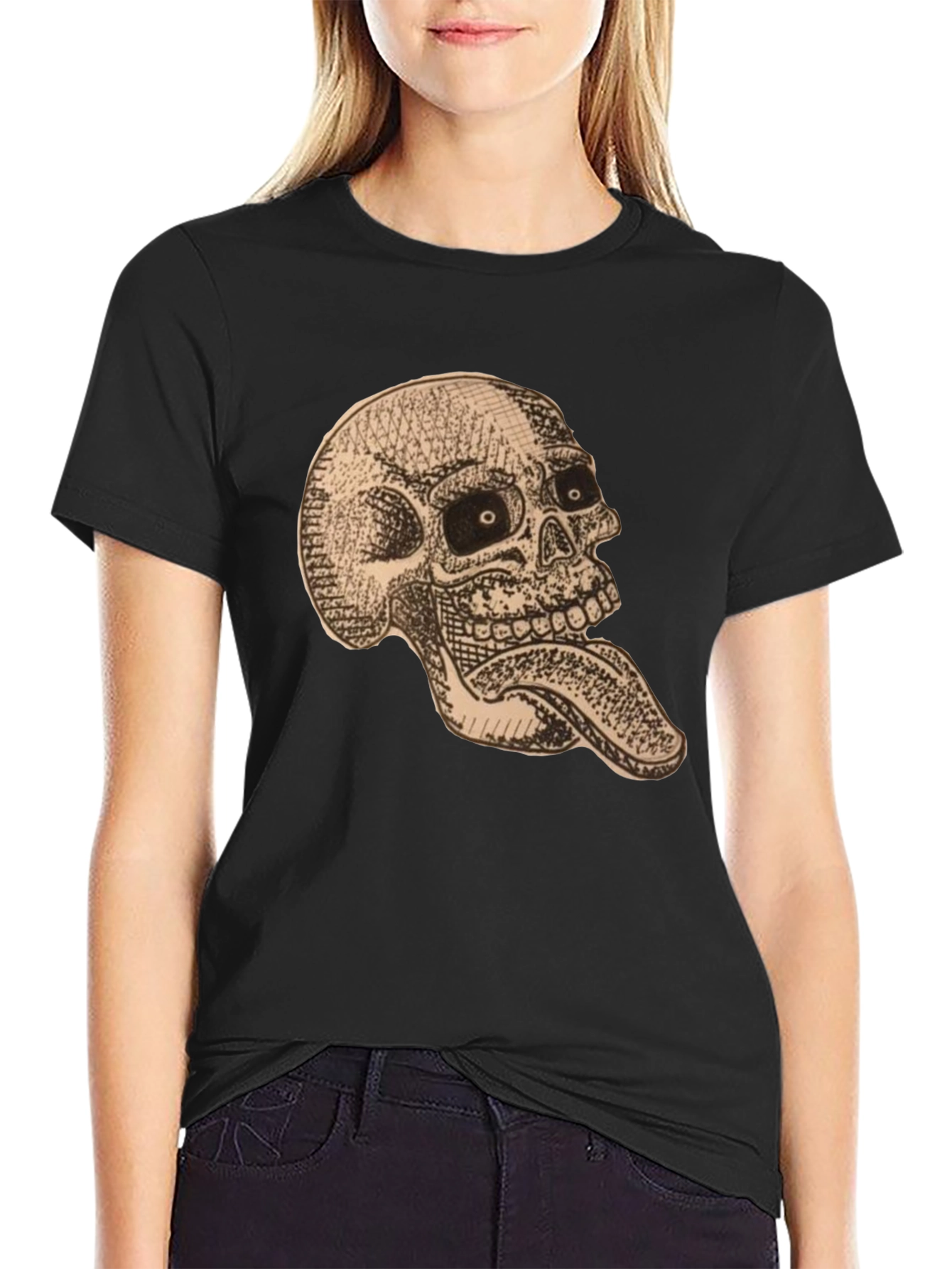 Skull & Tongue Graphic Tee - Mens Black T-Shirt