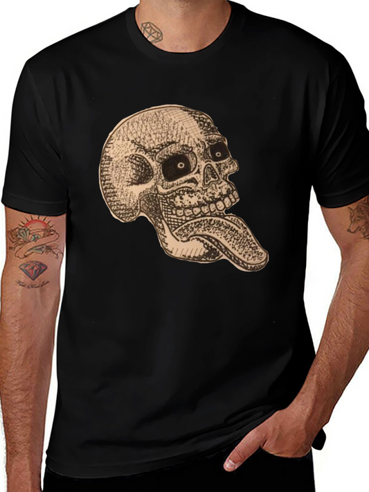 Skull & Tongue Graphic Tee - Mens Black T-Shirt