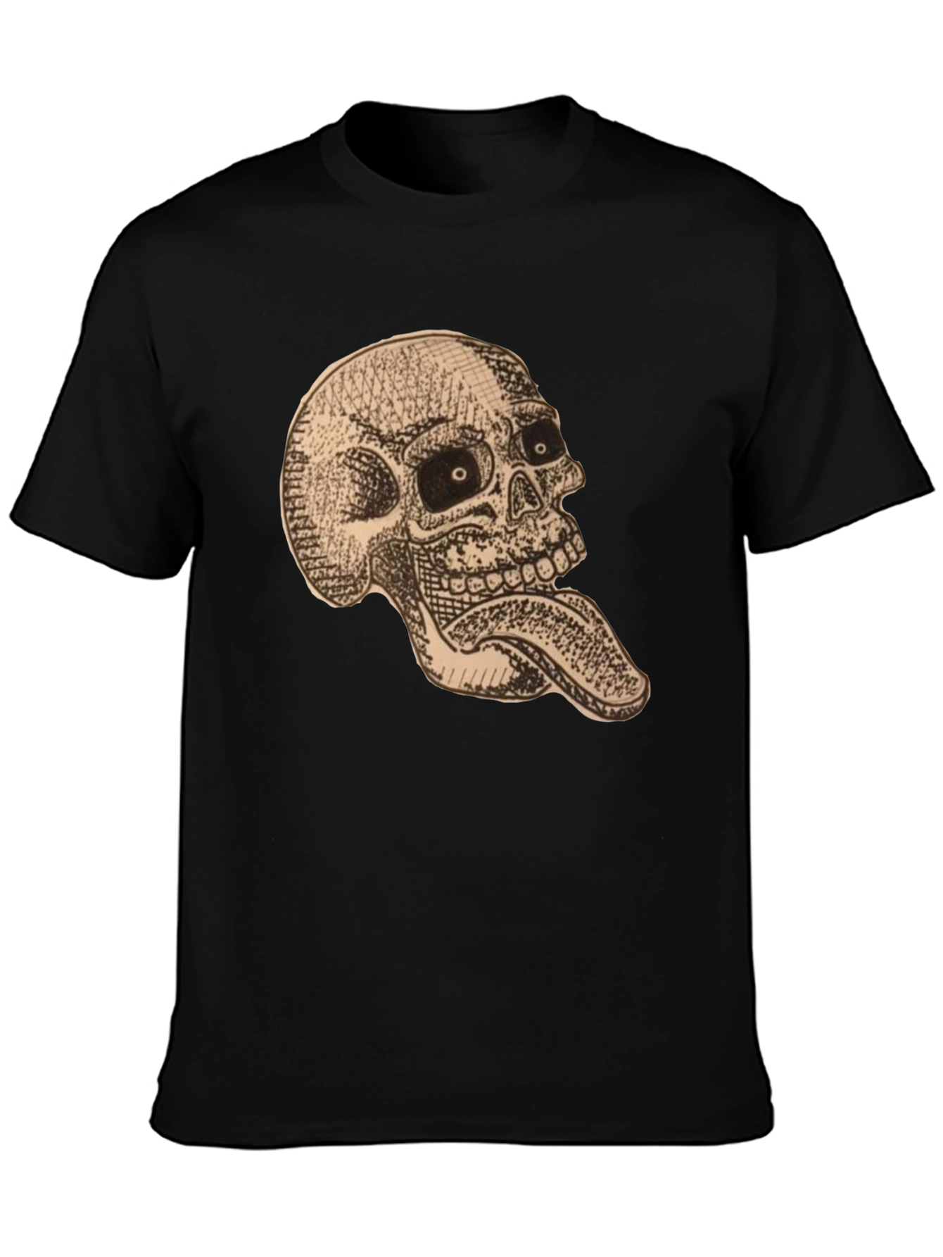 Skull & Tongue Graphic Tee - Mens Black T-Shirt