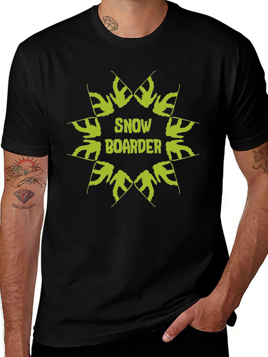 Snow Boarder Graphic Tee - Stylish Black T-Shirt
