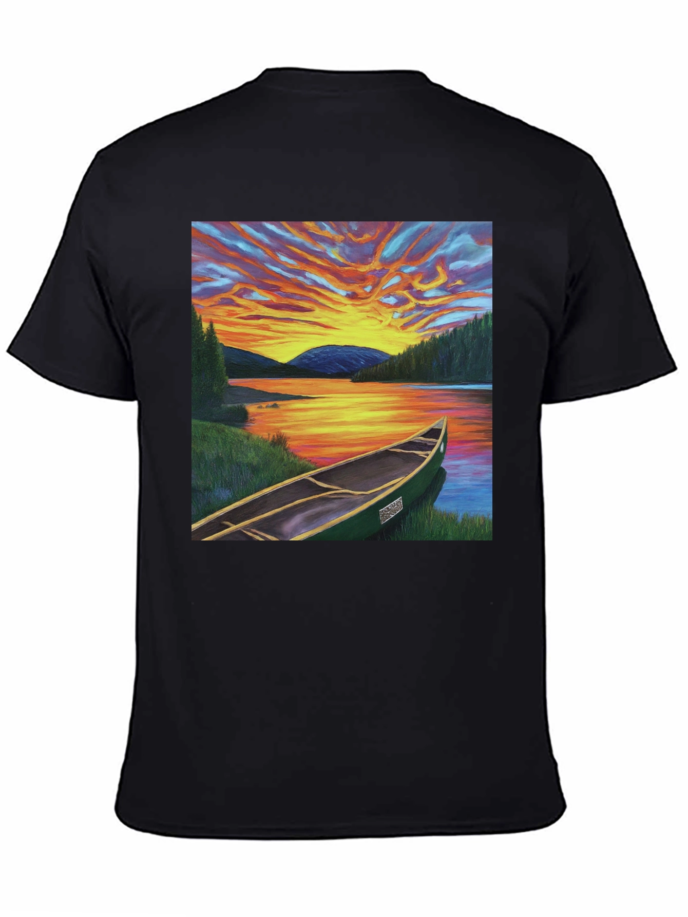 Sunset Canoe T-Shirt: Nature-Inspired Graphic Tee