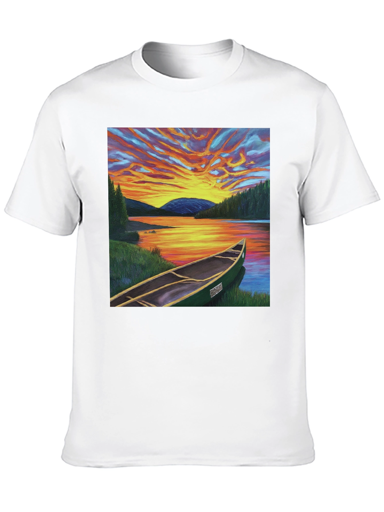 Sunset Canoe T-Shirt: Nature-Inspired Graphic Tee