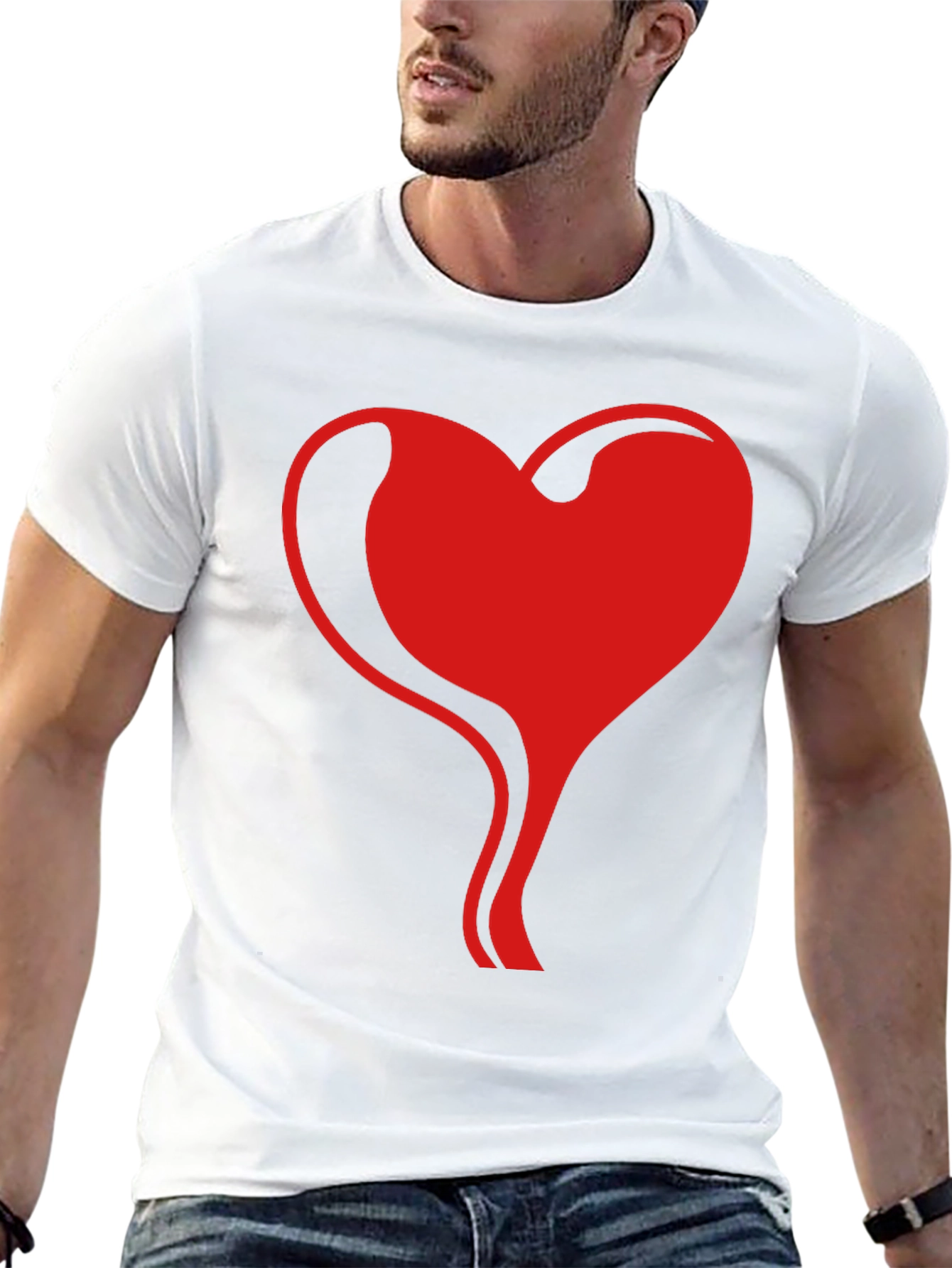 Heart Flow Graphic Tee - Stylish Black T-Shirt