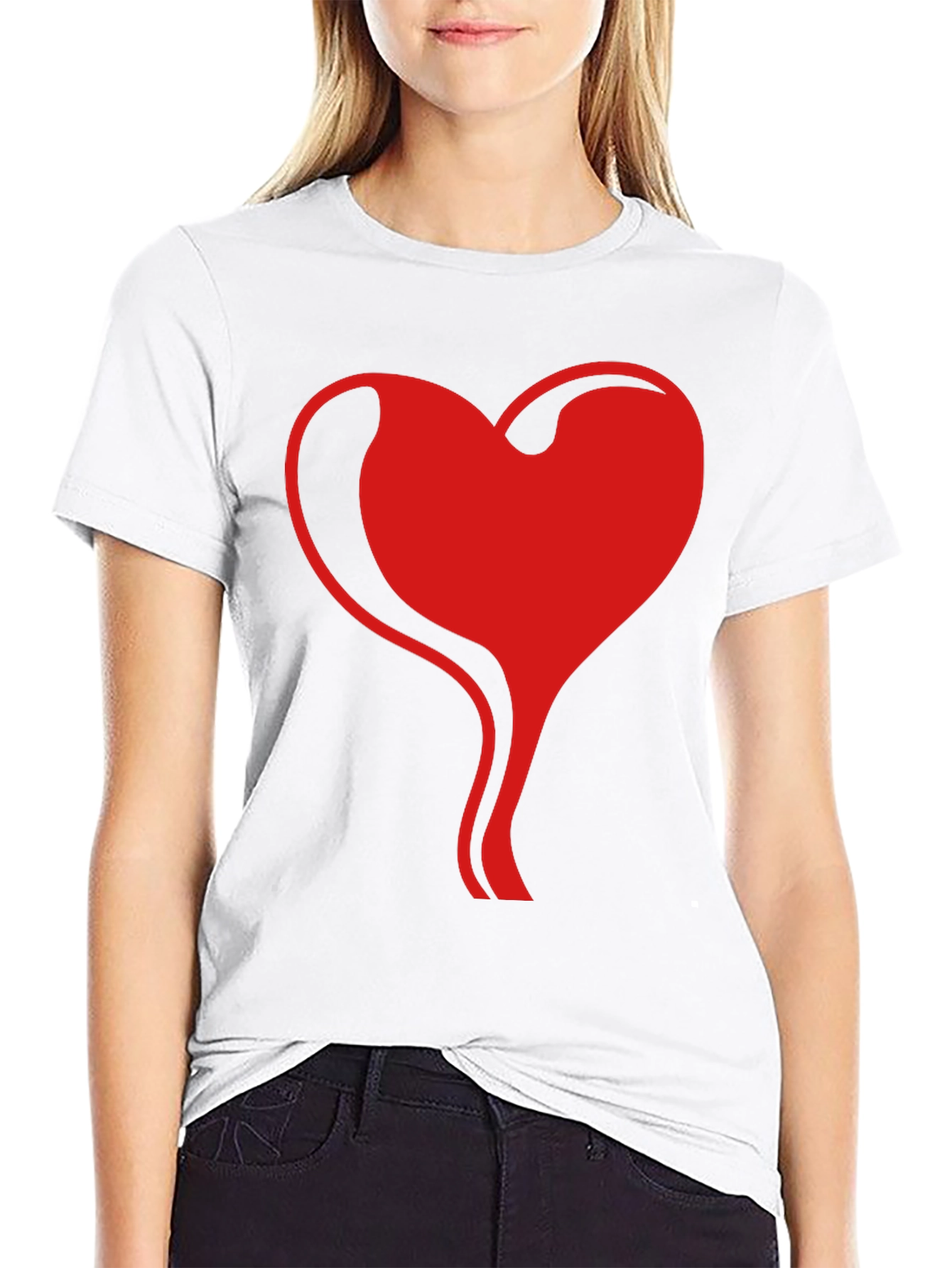 Heart Flow Graphic Tee - Stylish Black T-Shirt