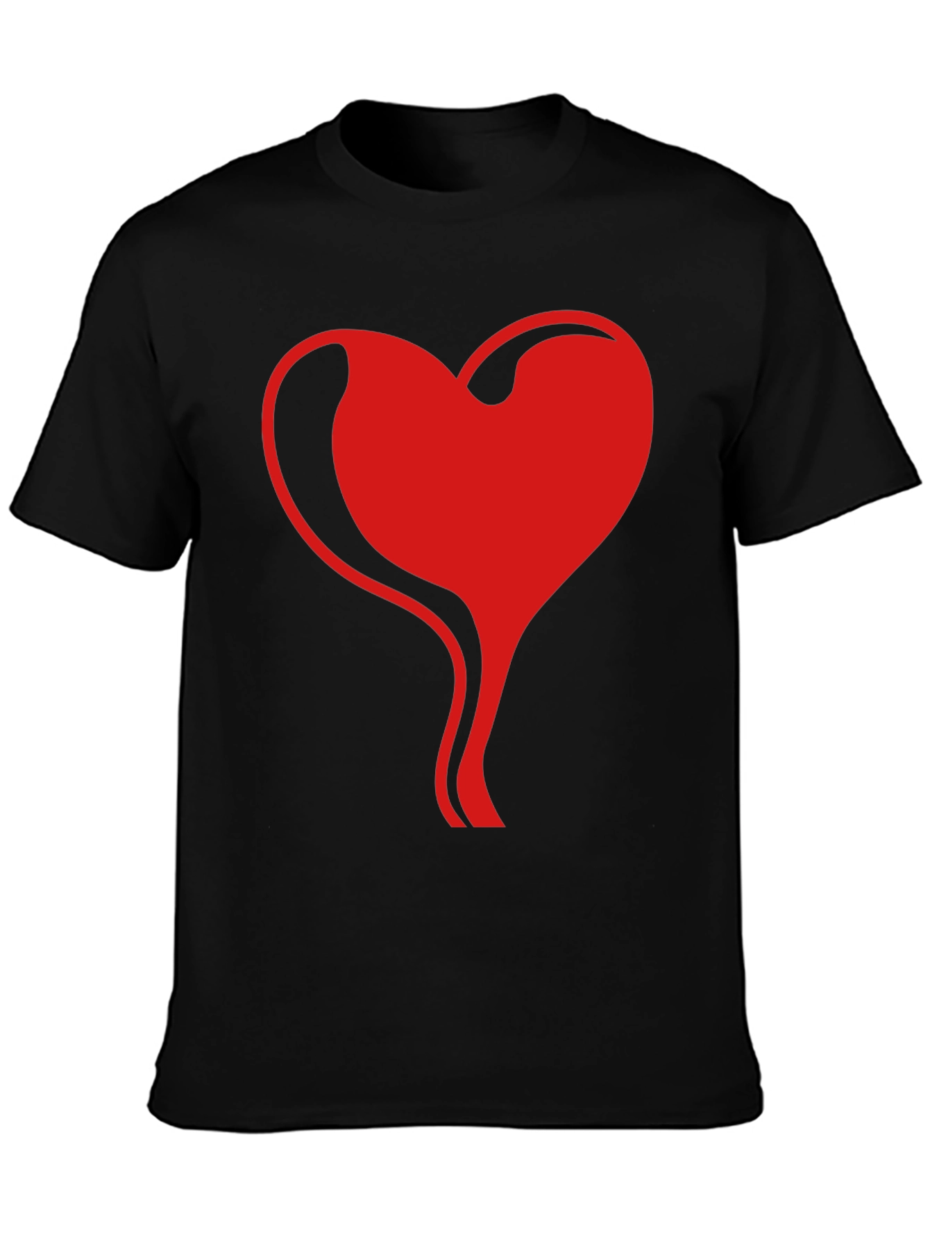 Heart Flow Graphic Tee - Stylish Black T-Shirt