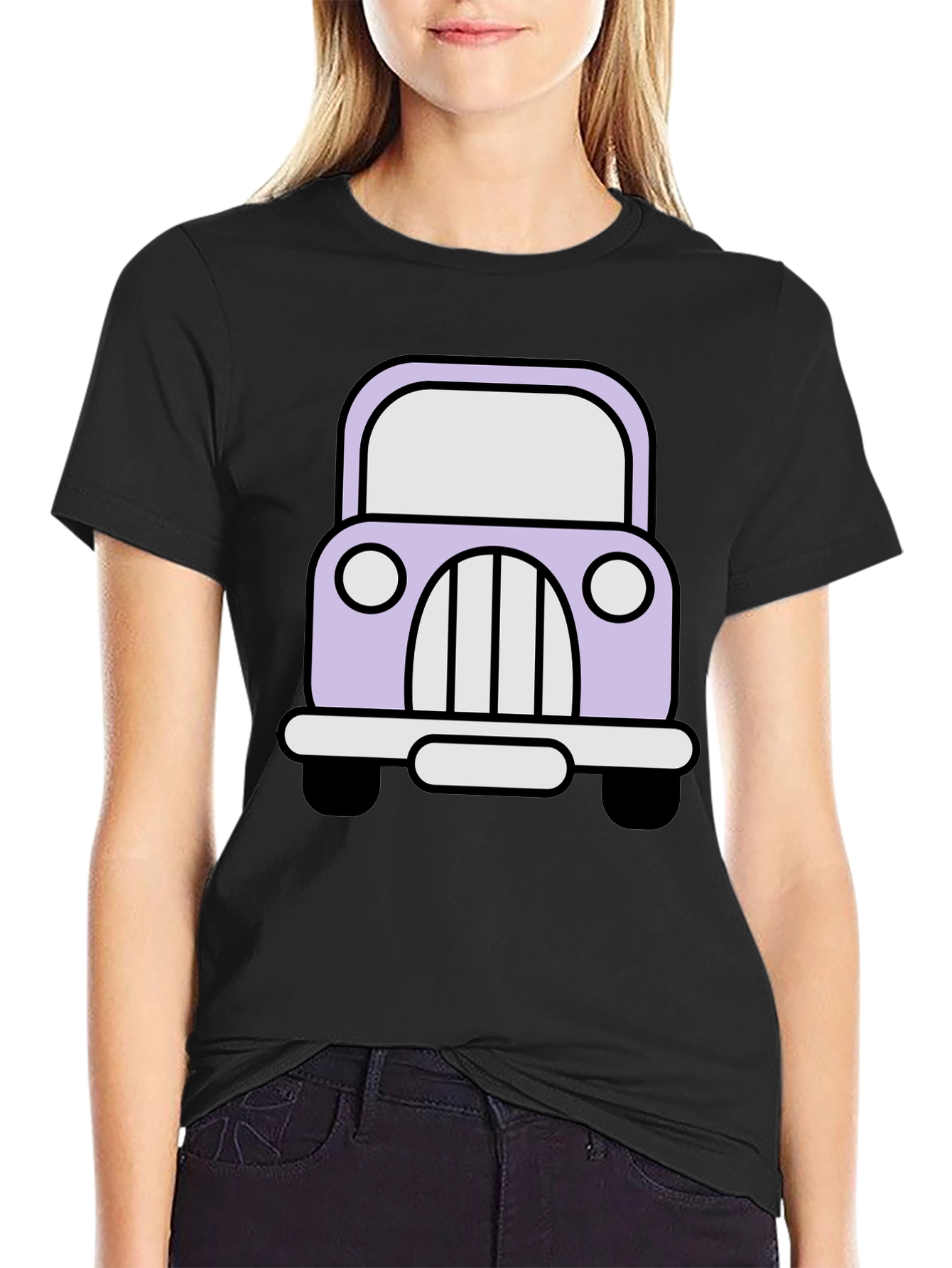 Cute Car Graphic Tee - Classic Cartoon Auto Shirt
