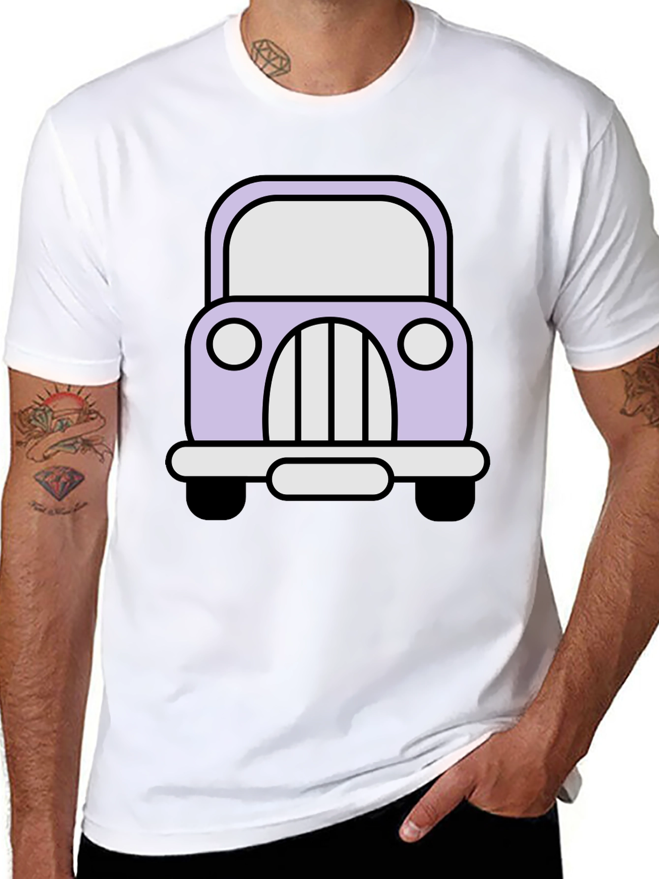Cute Car Graphic Tee - Classic Cartoon Auto Shirt