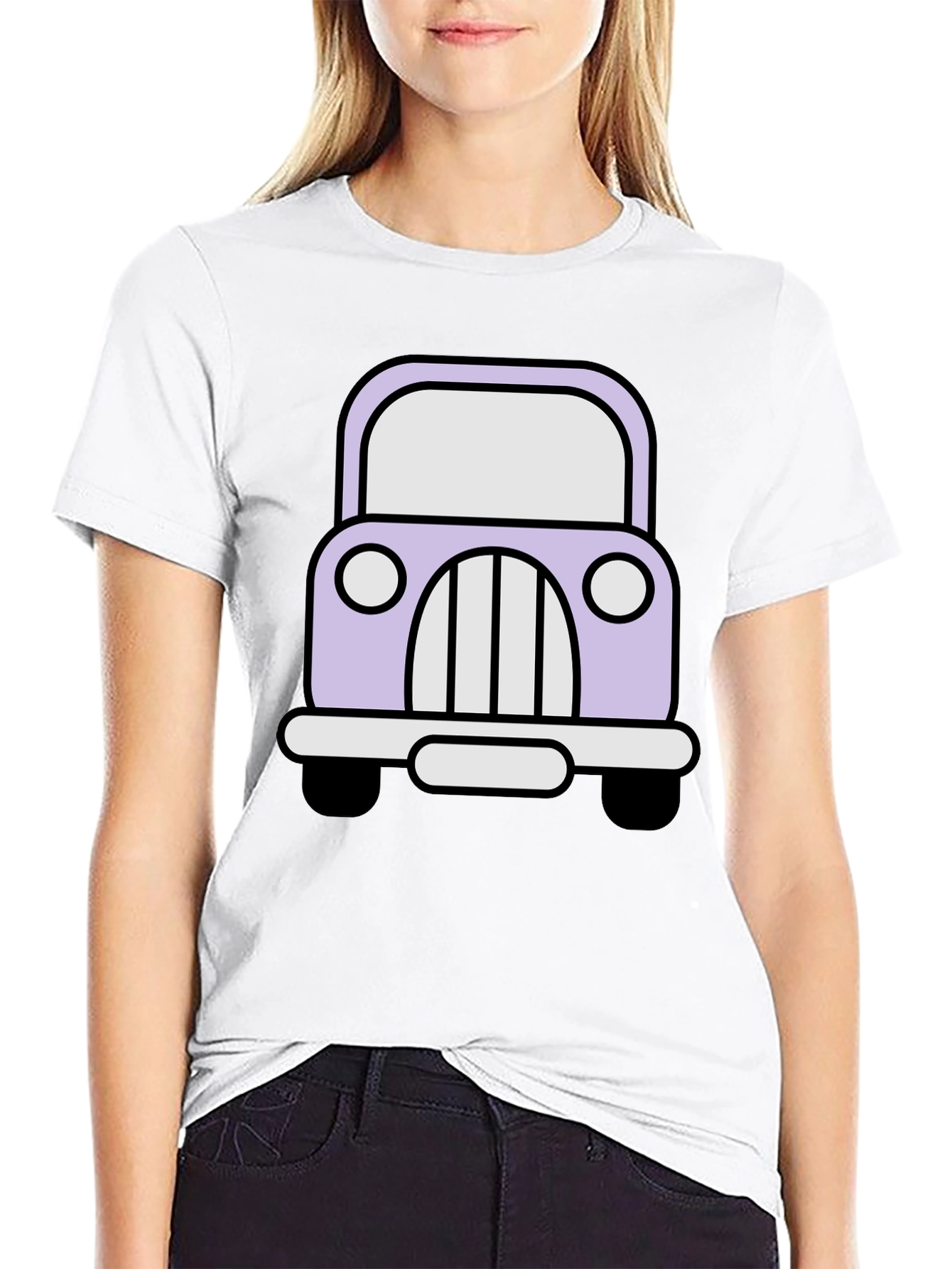 Cute Car Graphic Tee - Classic Cartoon Auto Shirt