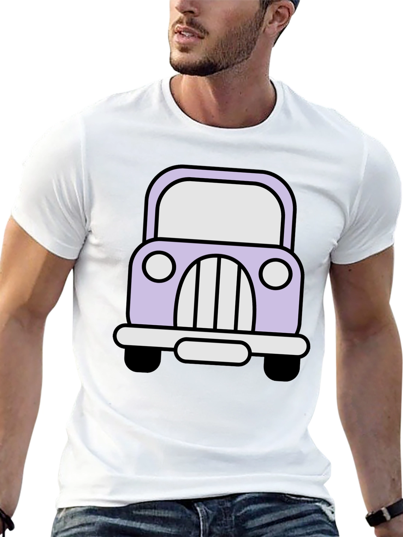 Cute Car Graphic Tee - Classic Cartoon Auto Shirt