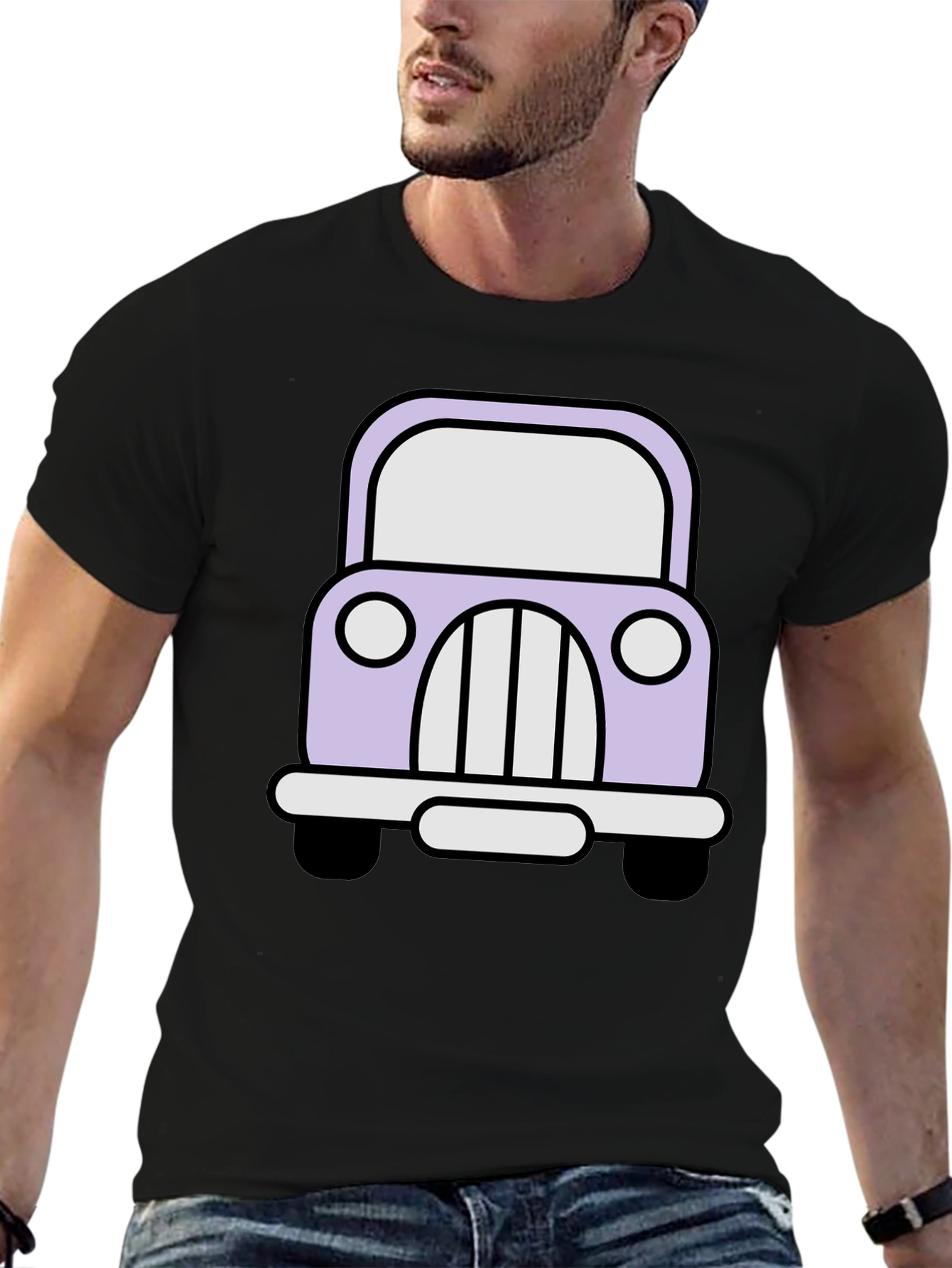 Cute Car Graphic Tee - Classic Cartoon Auto Shirt