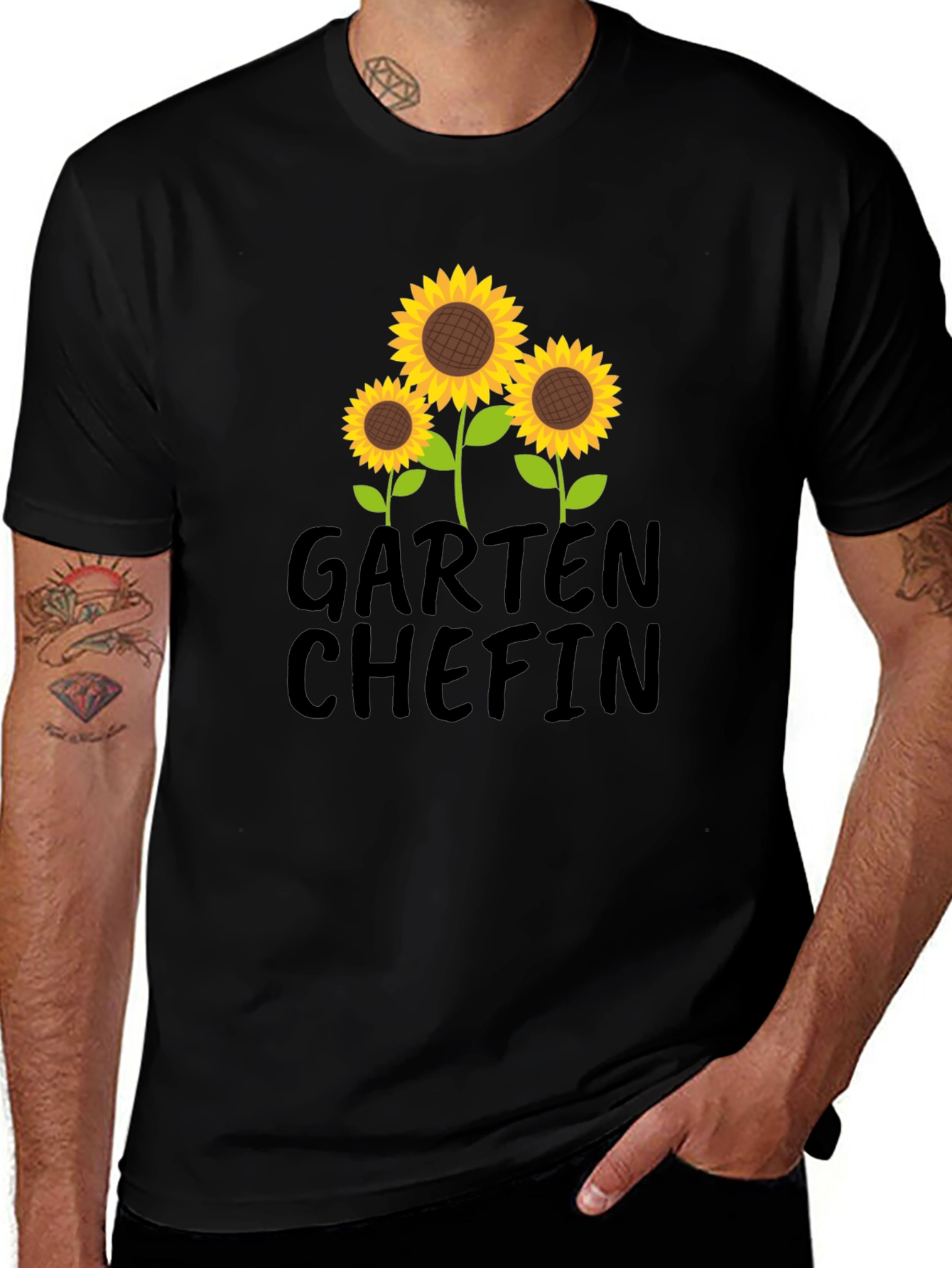 Garten Chefin Sunflower Graphic T-Shirt - Black