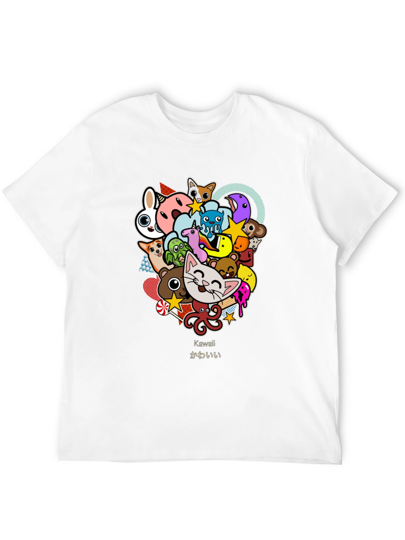 Kawaii Animal Cartoon Black T-Shirt