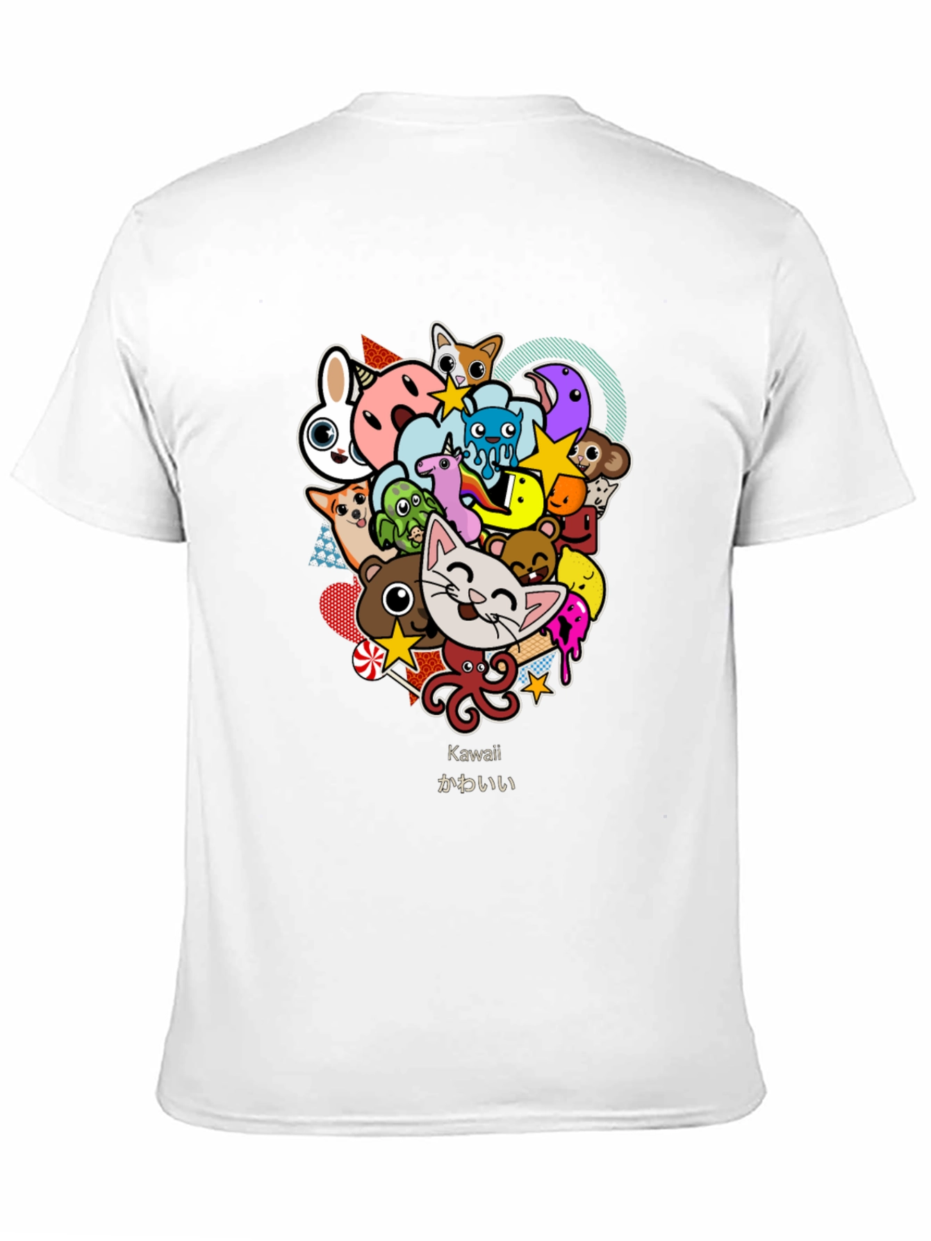 Kawaii Animal Cartoon Black T-Shirt