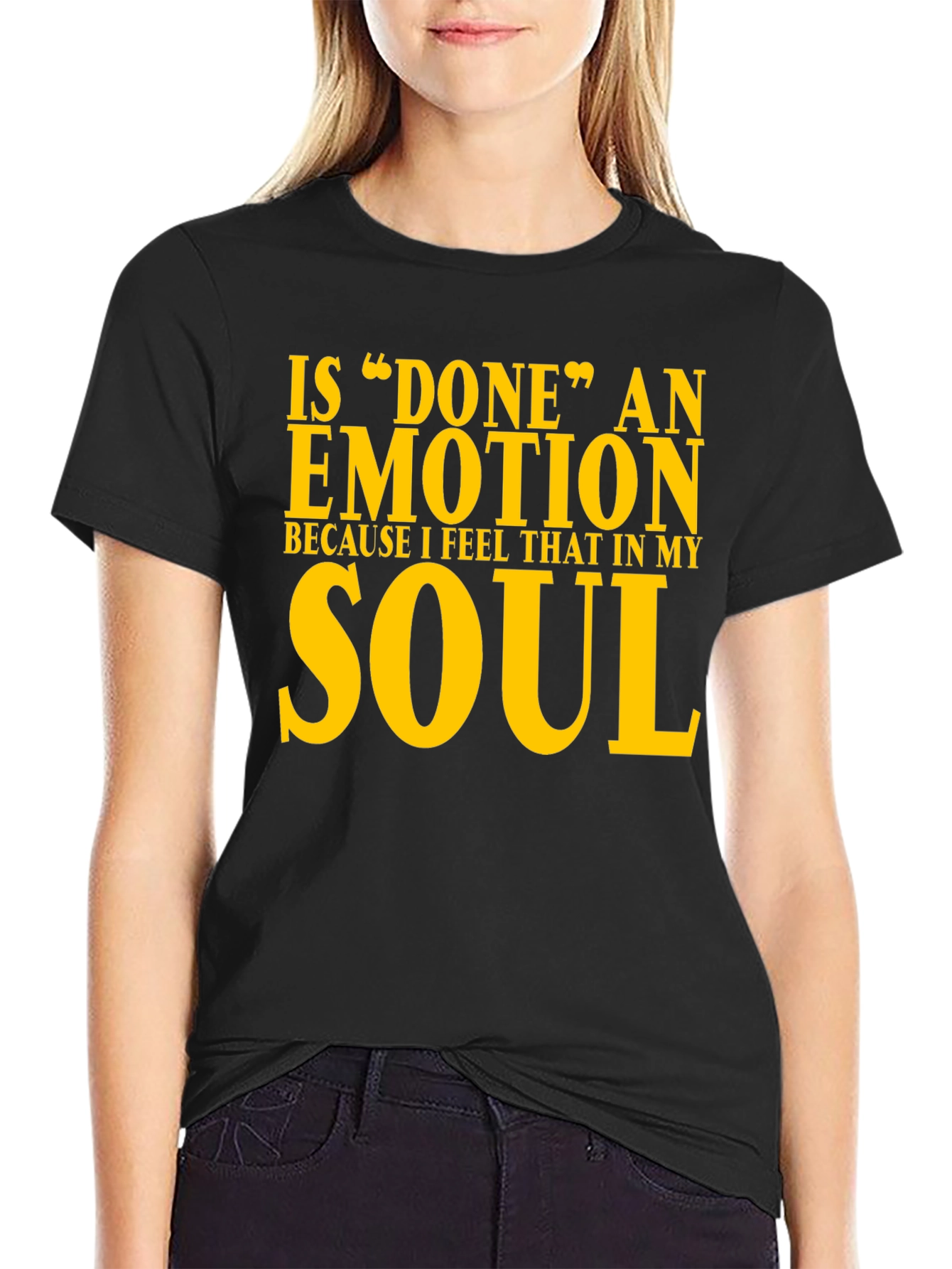 Done Emotion Black Cotton Graphic Tee