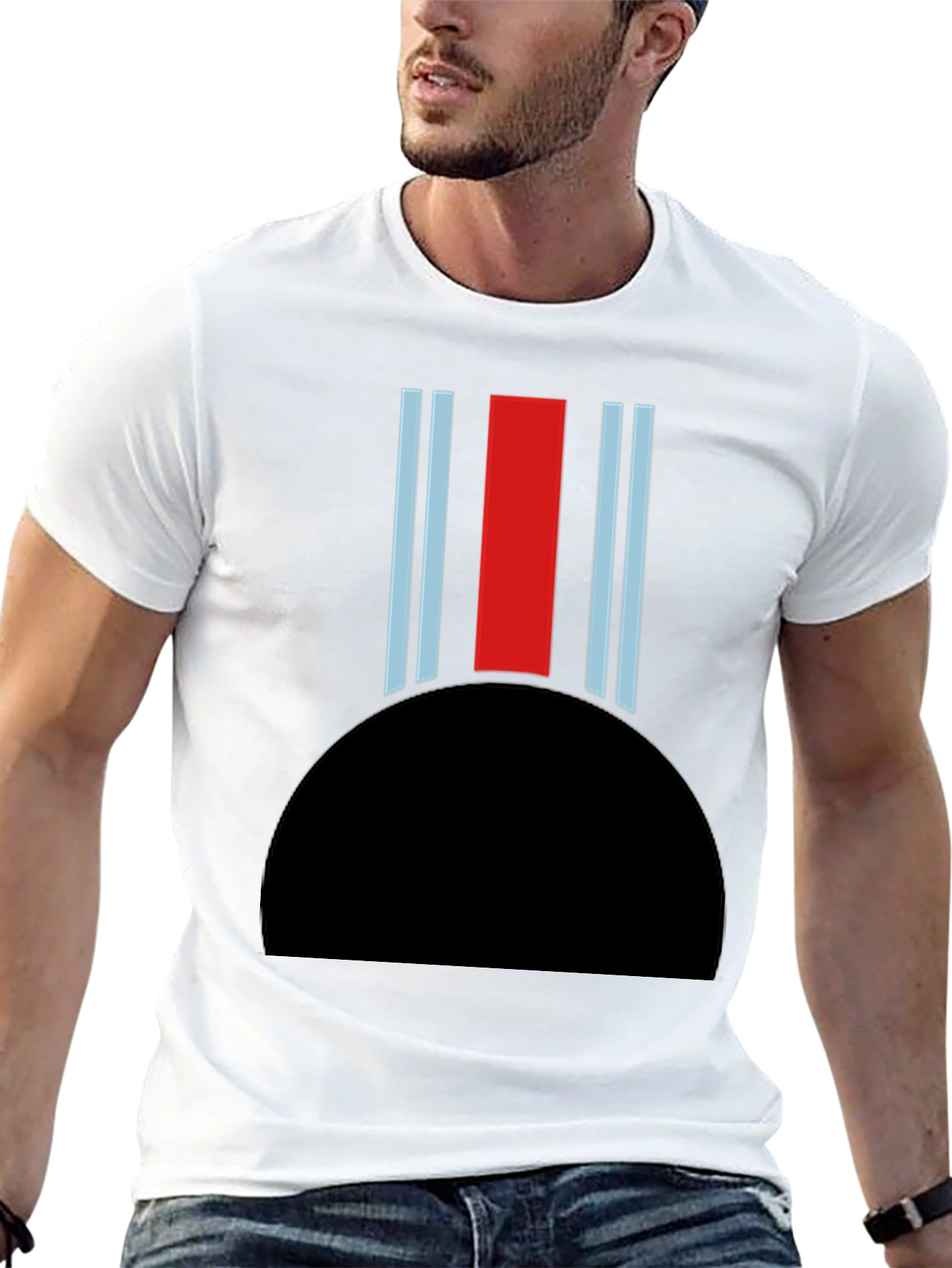 Retro Racing Stripe T-Shirt - Martini Style Design