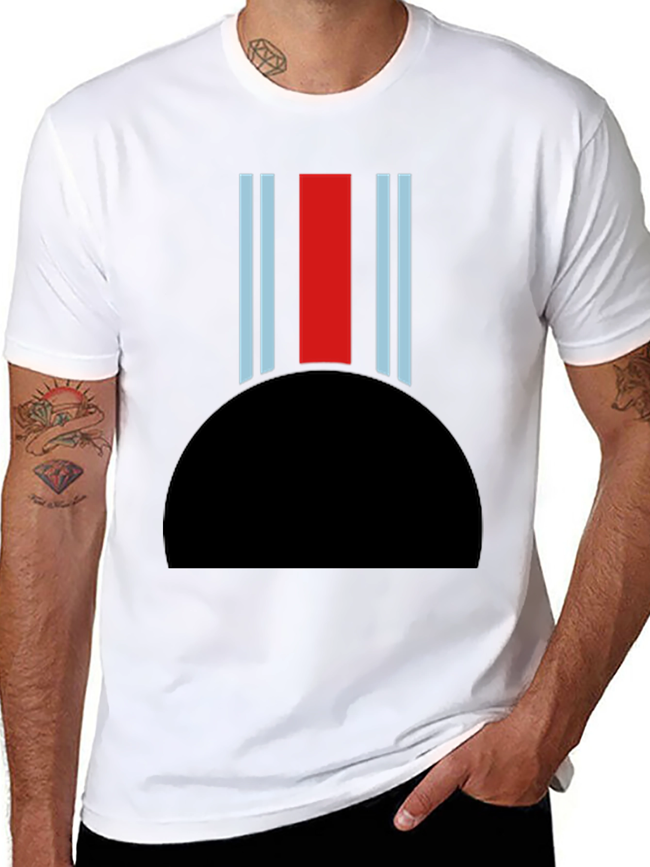 Retro Racing Stripe T-Shirt - Martini Style Design