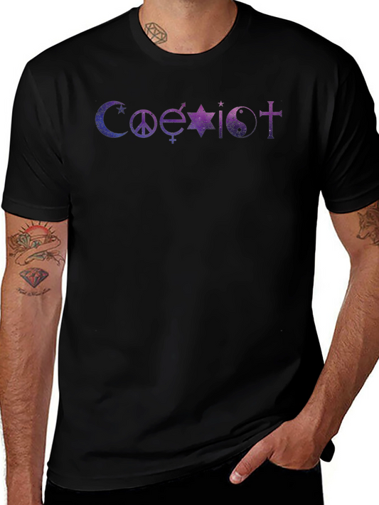 Coexist Galaxy Graphic Black T-Shirt