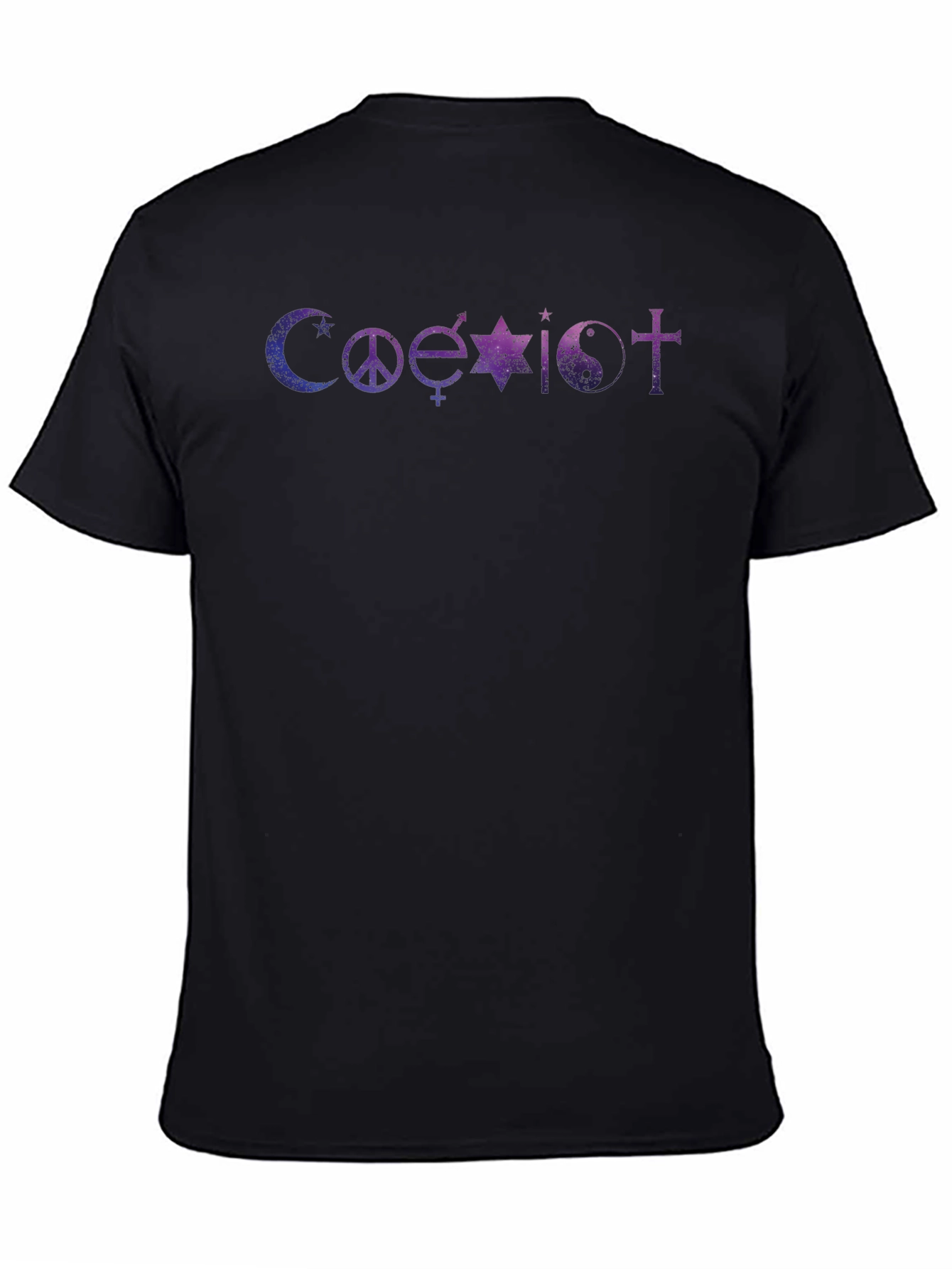 Coexist Galaxy Graphic Black T-Shirt