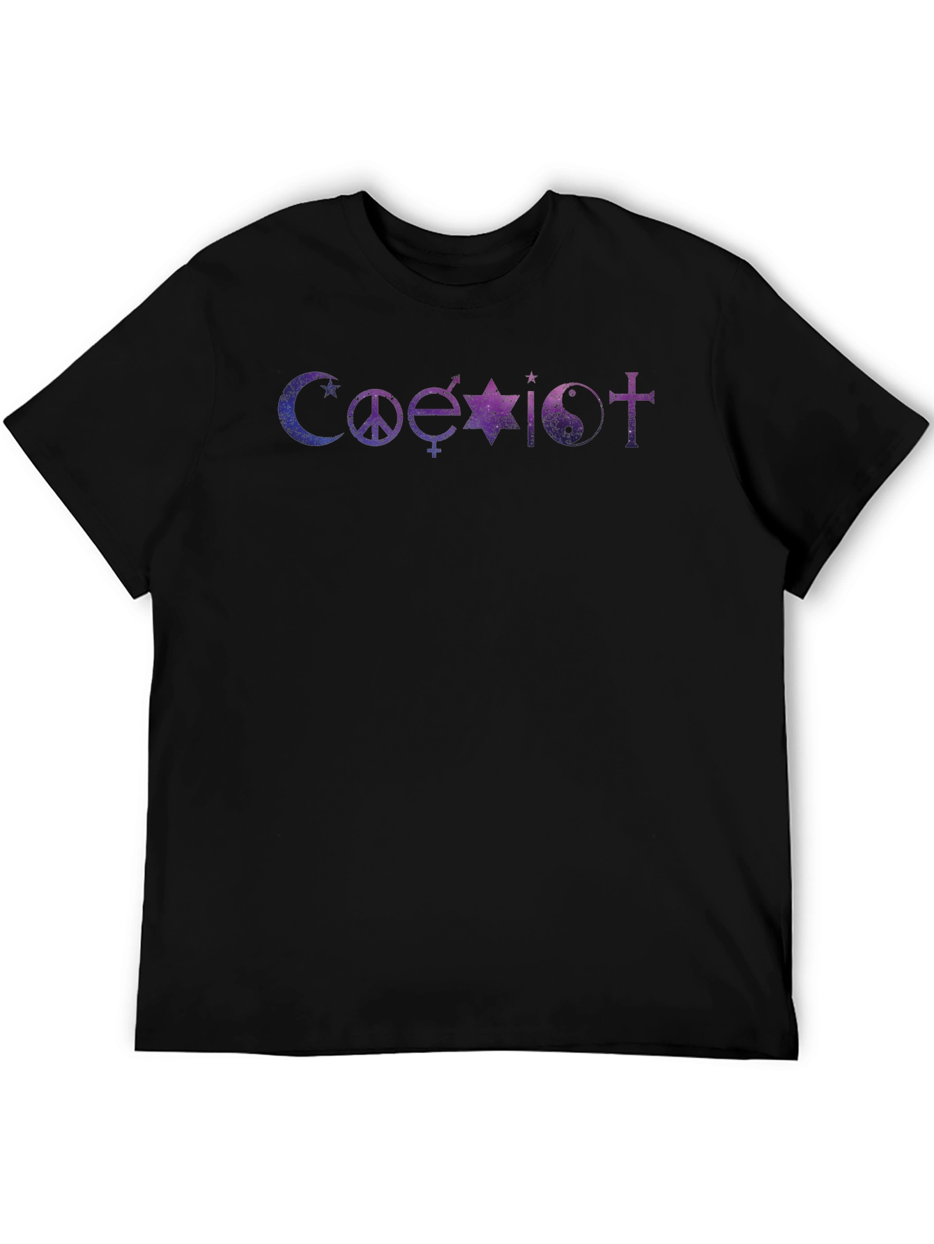 Coexist Galaxy Graphic Black T-Shirt