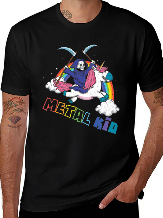 Grim Reaper Unicorn T-Shirt - Metal Kid