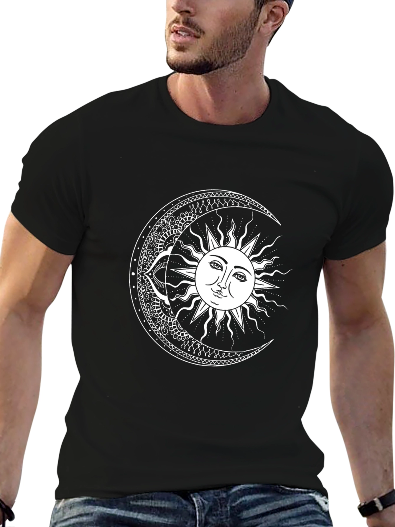 Celestial Sun and Moon Graphic Tee