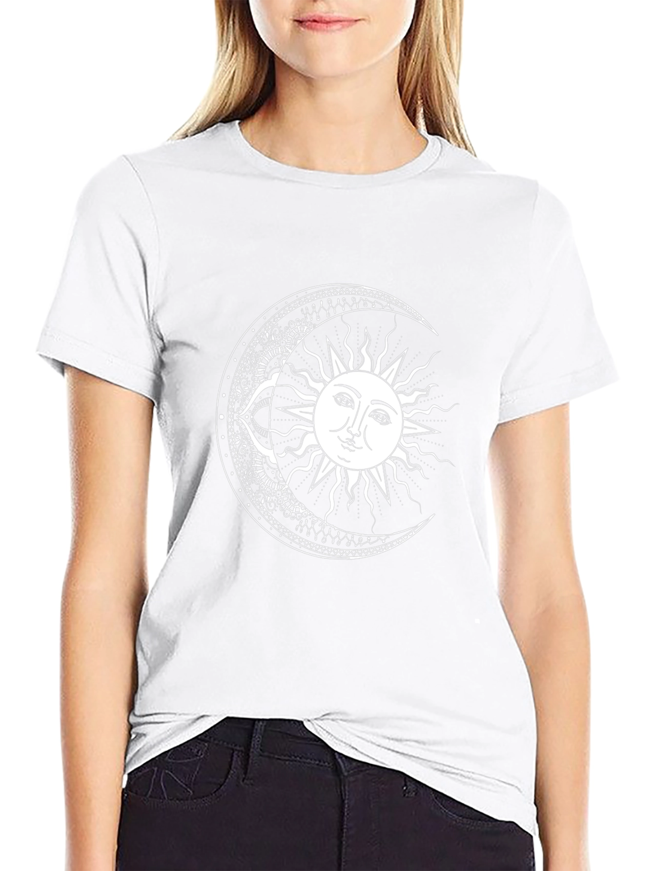 Celestial Sun and Moon Graphic Tee