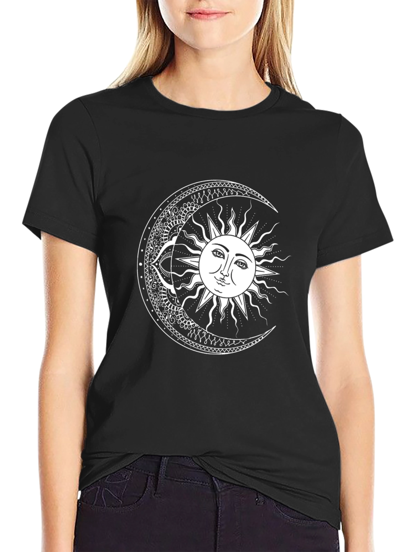 Celestial Sun and Moon Graphic Tee